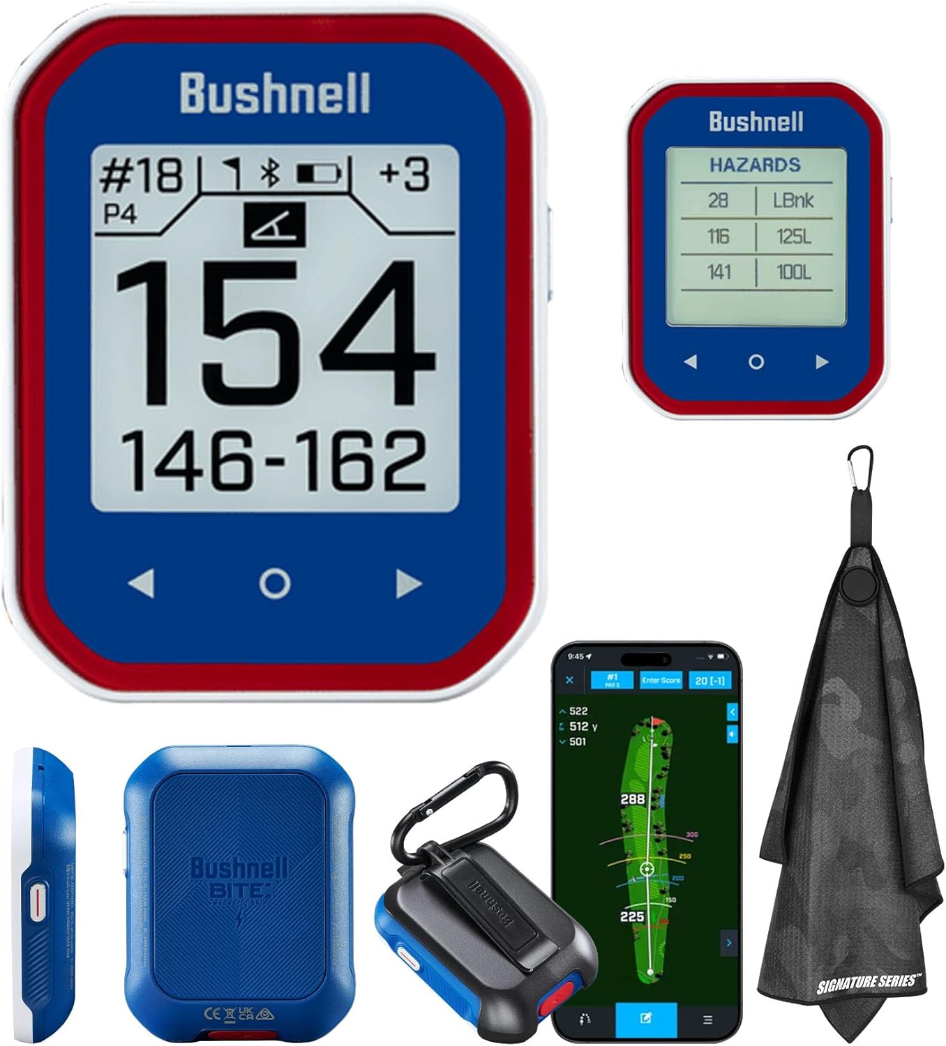 Bushnell Golf Phantom 3 Slope GPS Handheld with Towel Bundle
