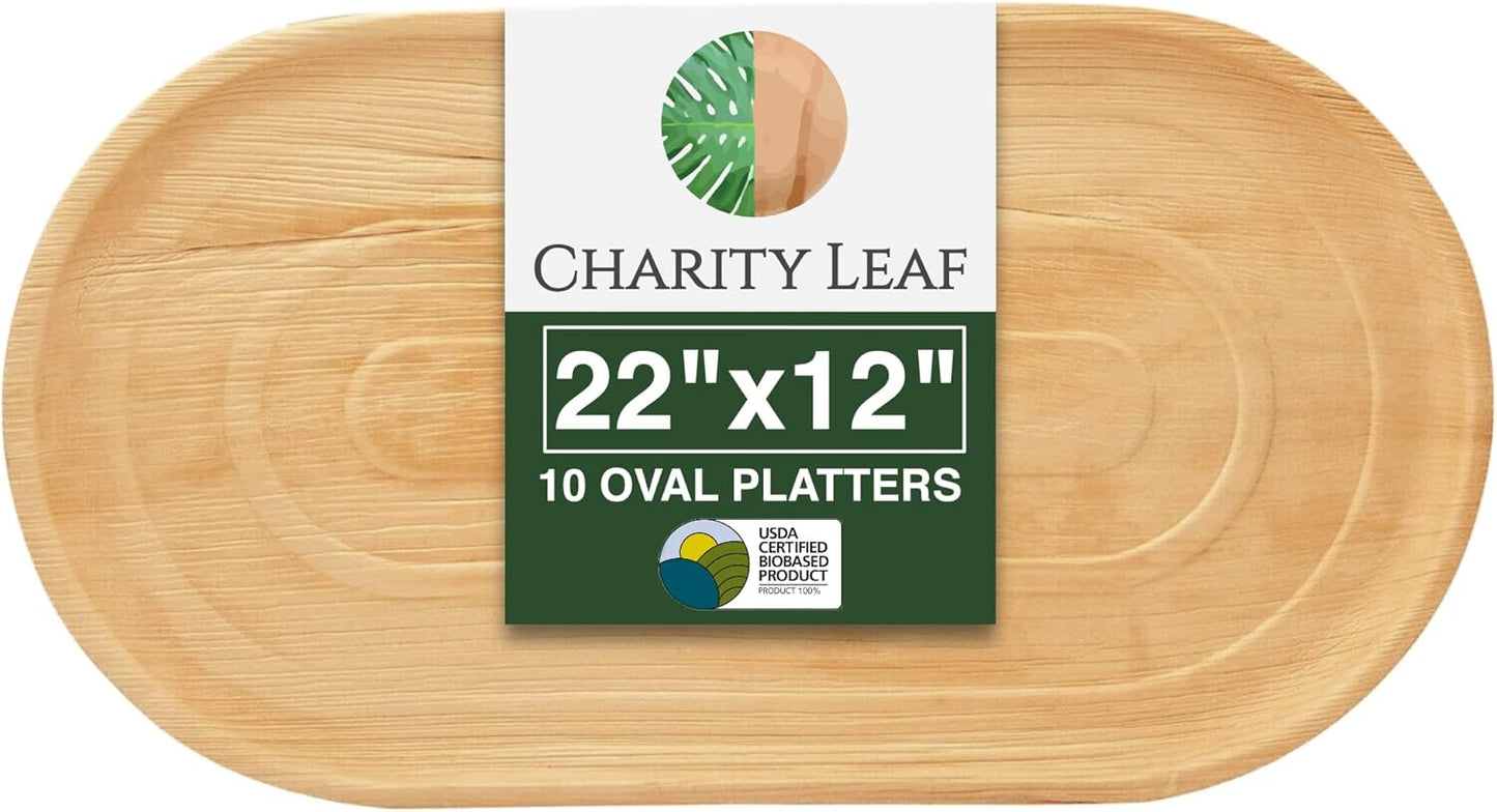Eco-Friendly Palm Leaf Trays for Events and Charcuterie Boards