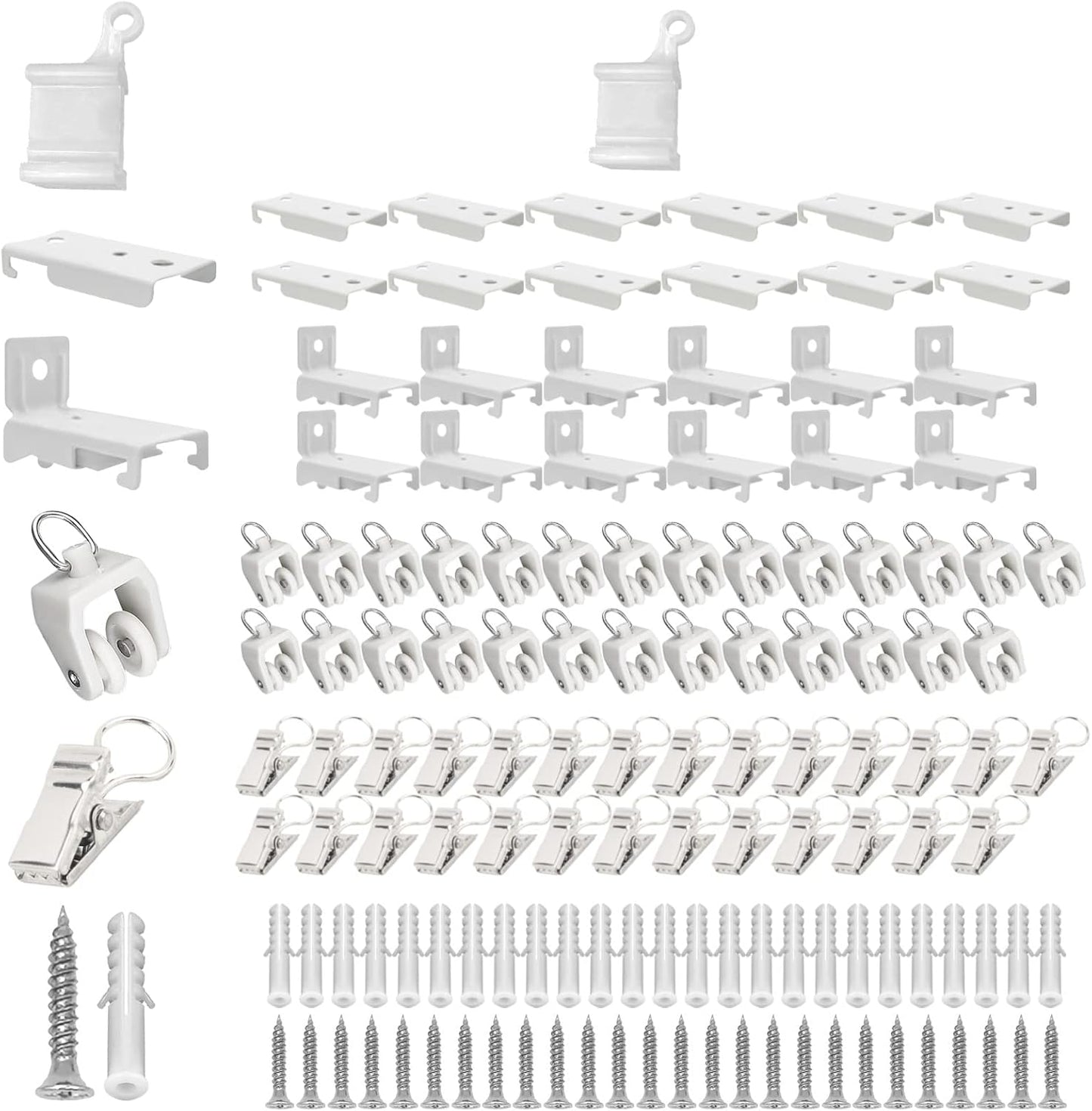 12ft Ceiling Curtain Track Kit with Mounting Accessories
