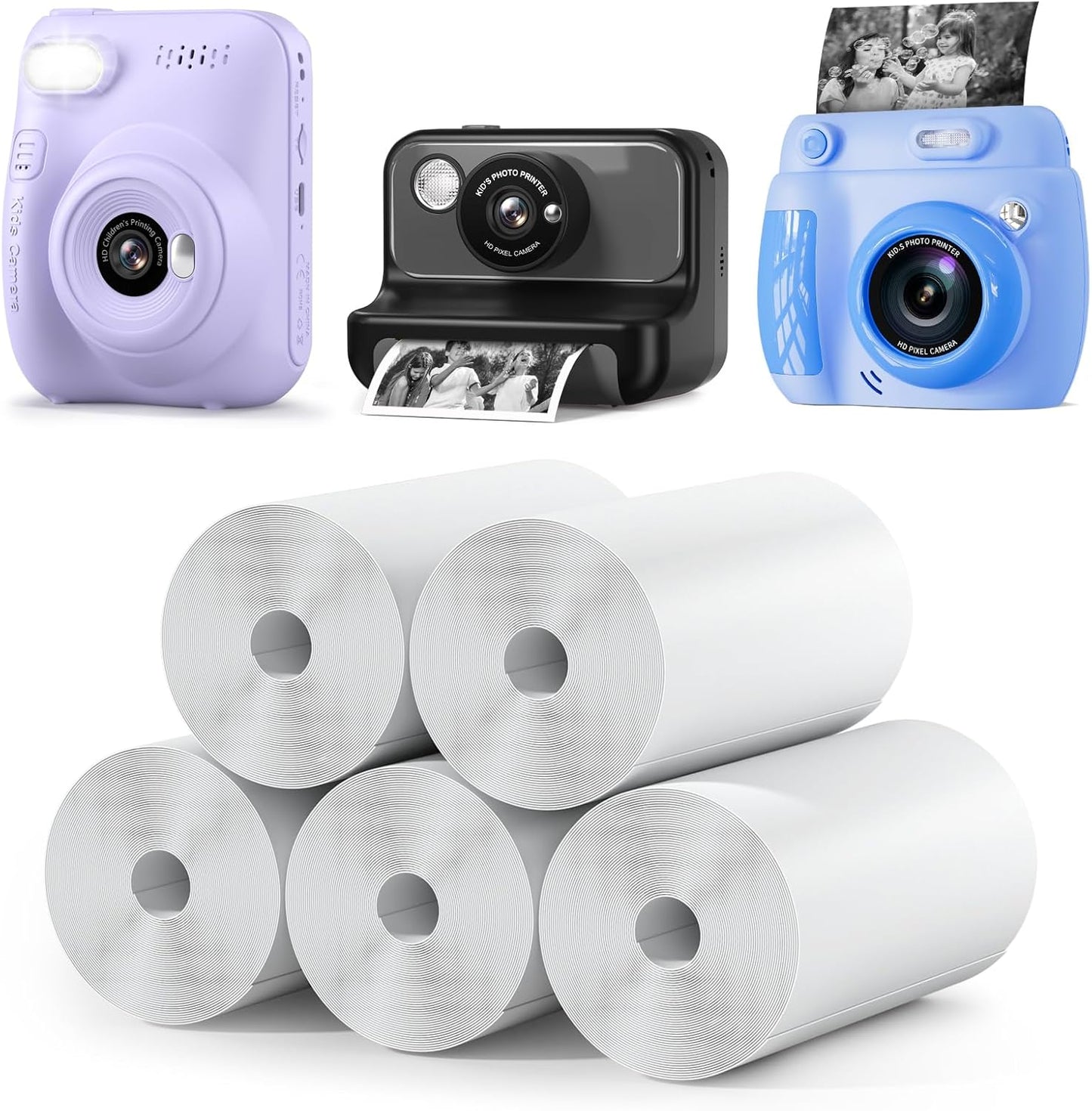 5 Rolls Kids Instant Camera Print Paper - Quick & Fun Printing