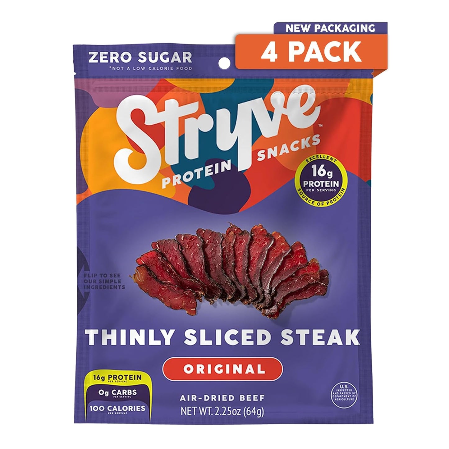Stryve Beef Biltong Snacks - Protein Rich, Sugar Free, Keto Friendly