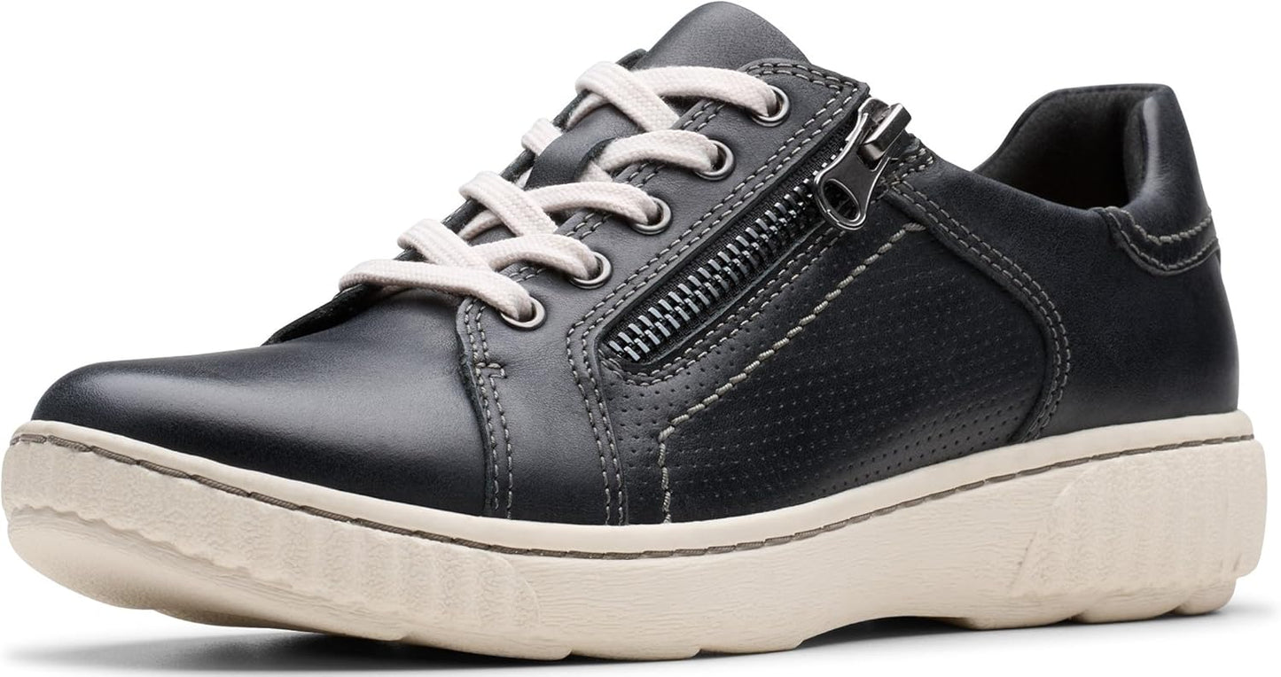 Clarks Womens Caroline Janna: Stylish Leather Sneakers for Comfort