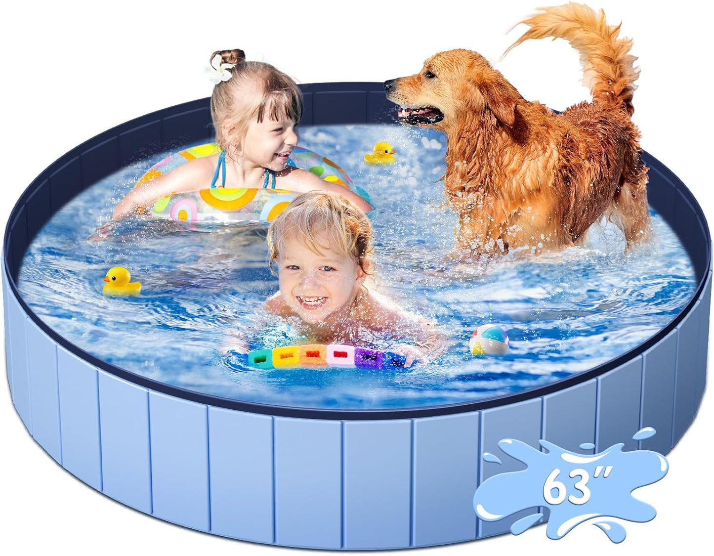 Large Foldable Dog Pool for Outdoor Fun and Easy Storage