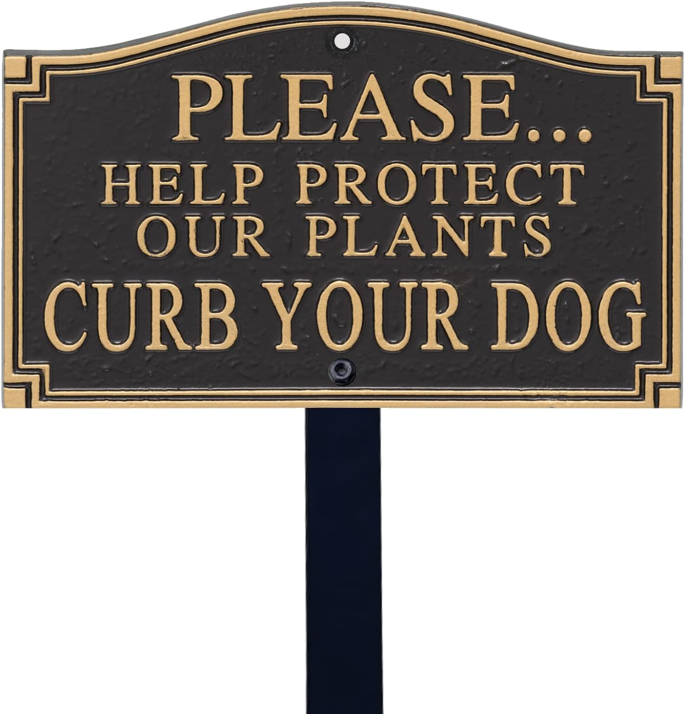 5.75 x 9.5 inch Please Help Protect Plants Dog Sign Plaque