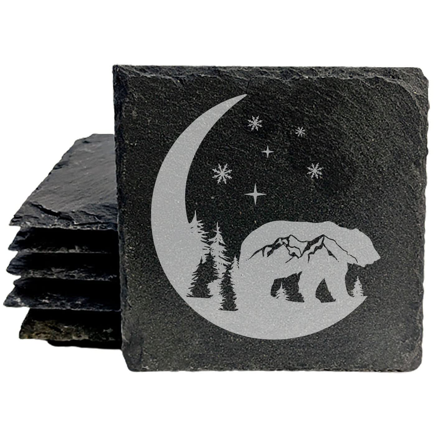 Mystic Moon and Stars Slate Coasters - Unique Home Decor Gift