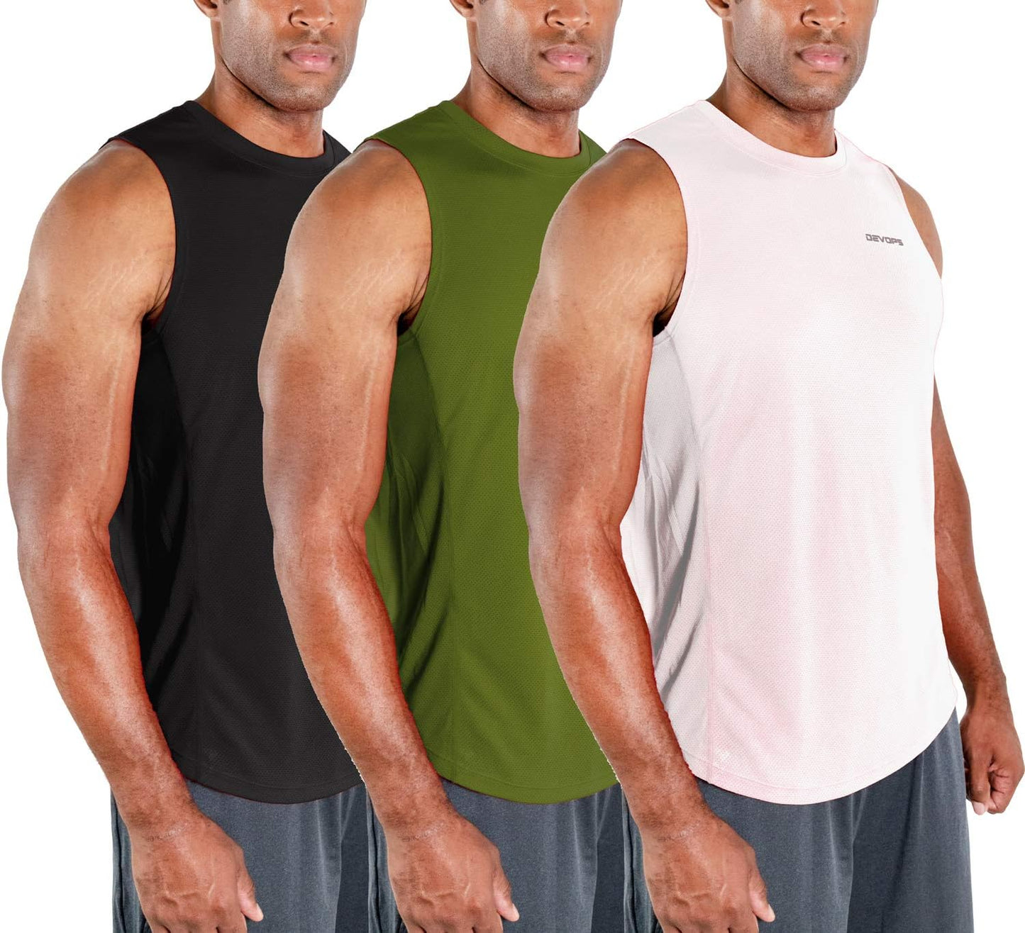 DEVOPS Men's Dry Fit Muscle Tank Trio