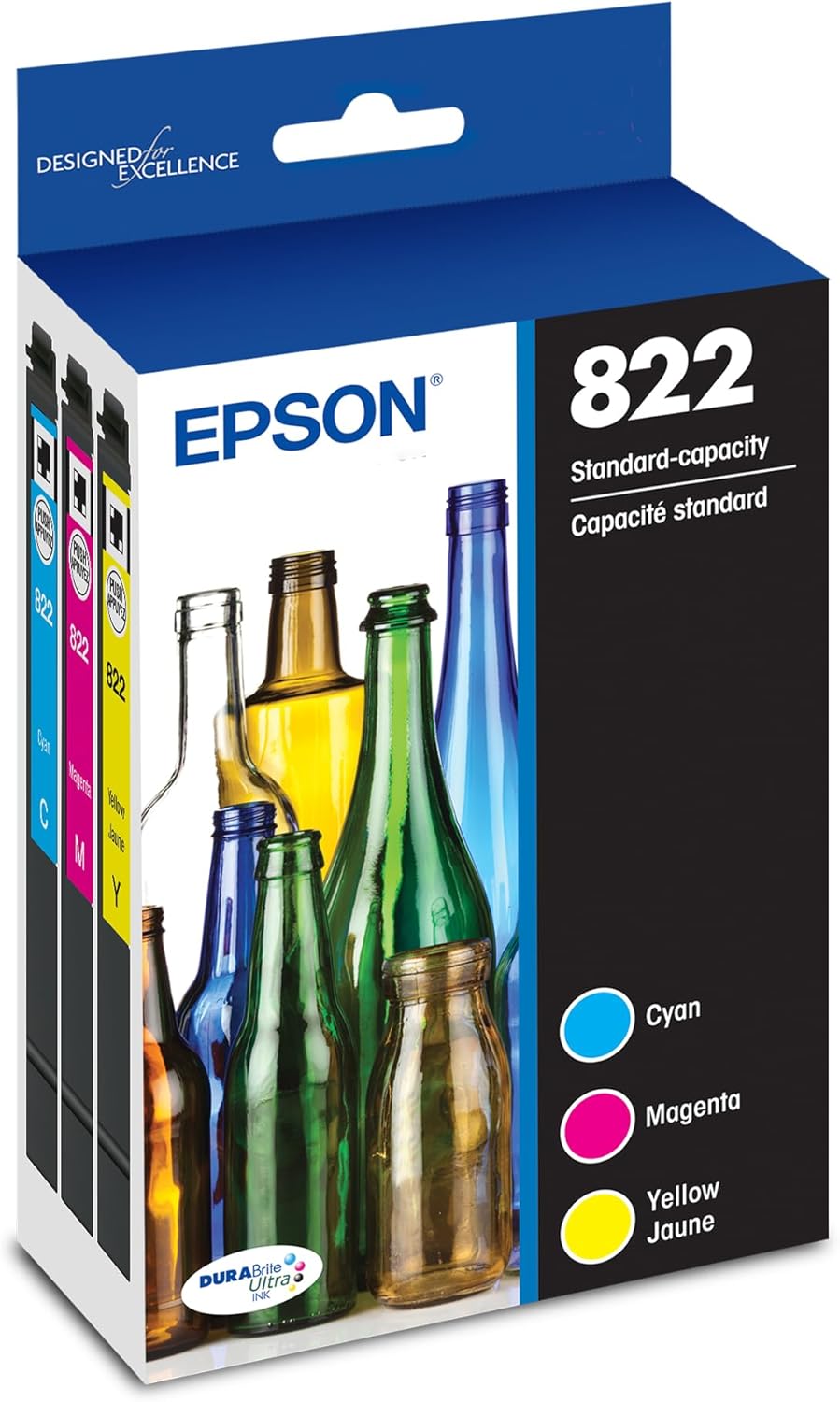 EPSON 822 DURABrite Ultra Ink Cartridge Combo Pack for Quality Prints