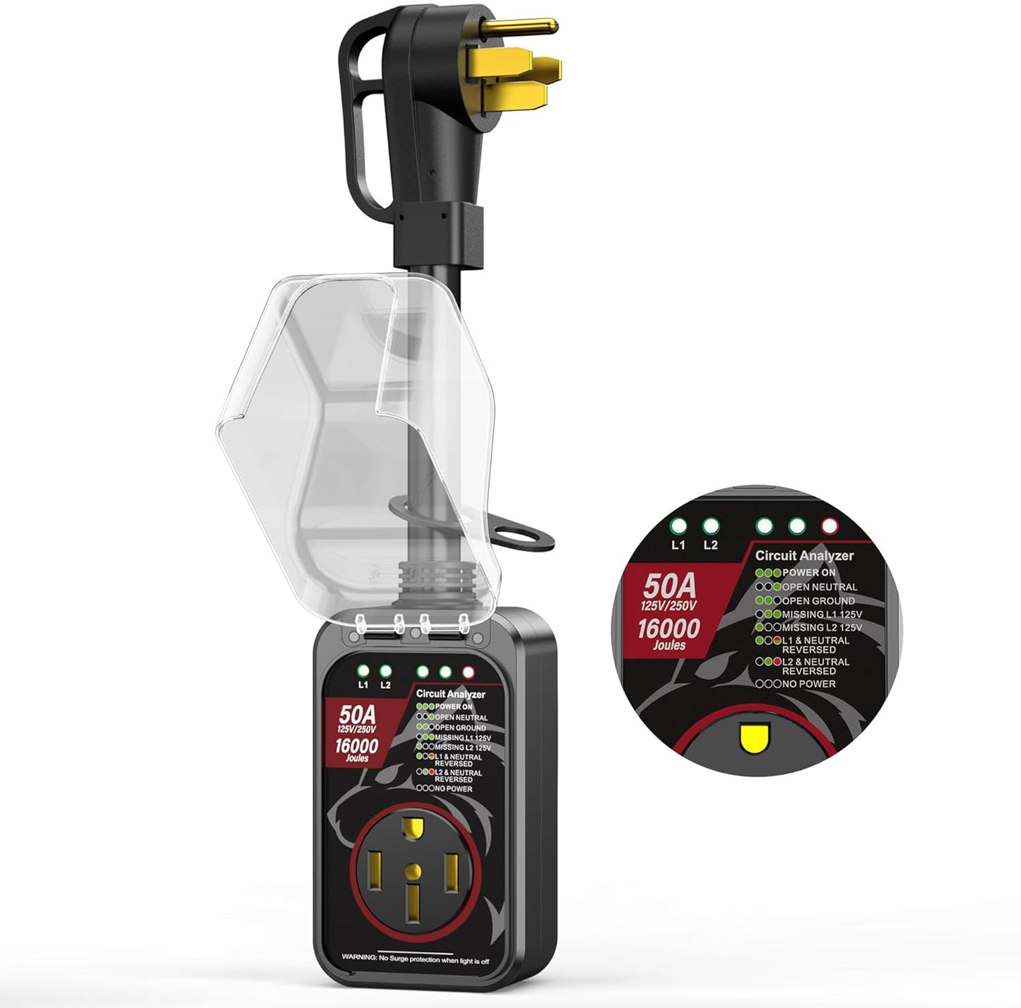 MILLIONHOME RV Surge Protector 50 Amp Waterproof for Safety