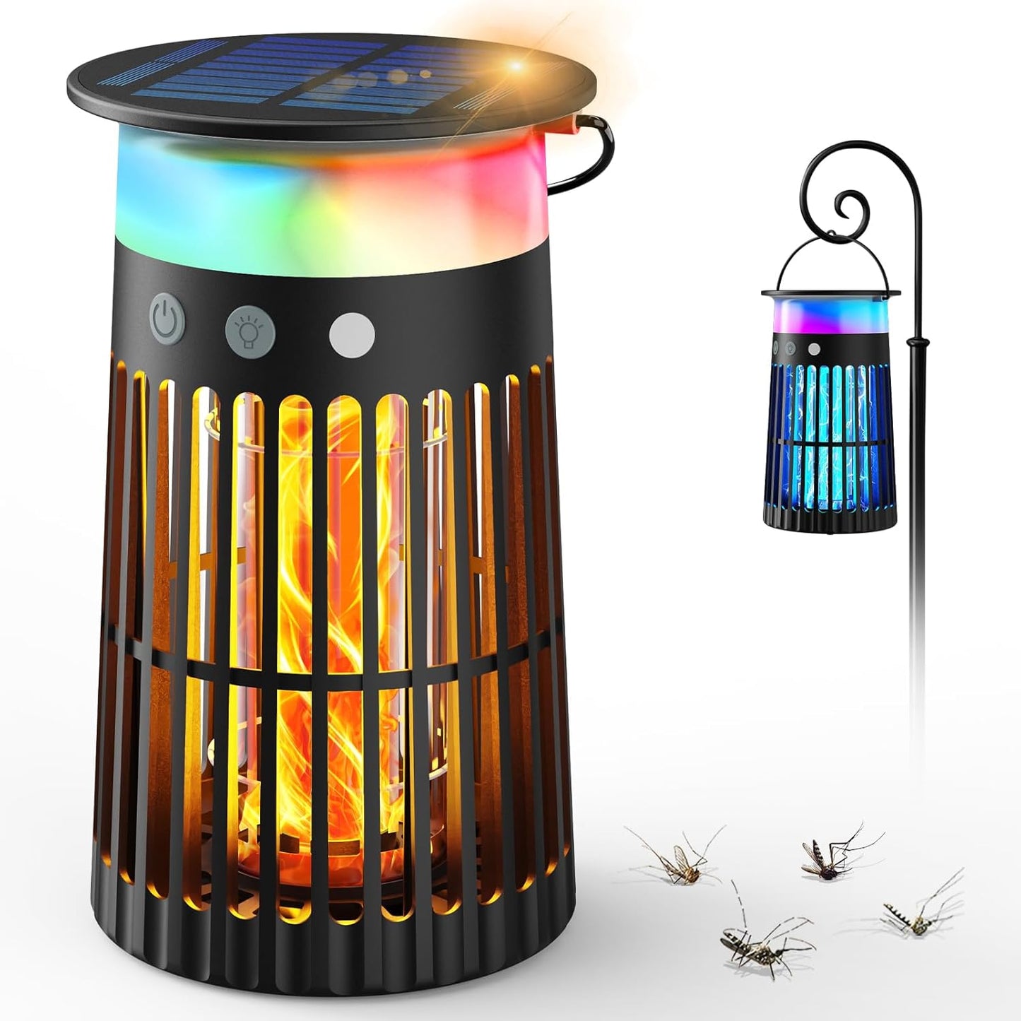 Solar Bug Zapper Outdoor with RGB & Flame Light Effect