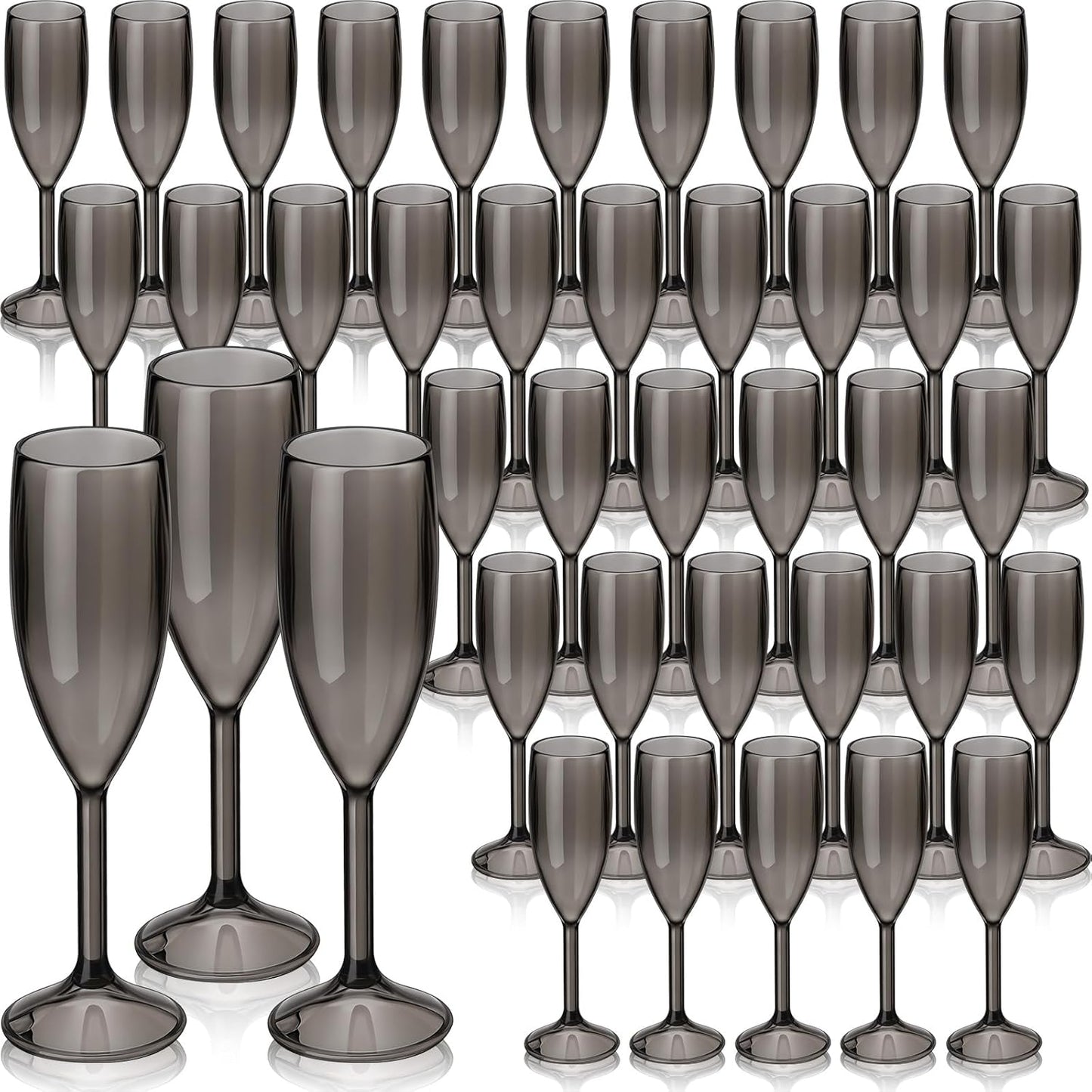 Elegant 40 Pcs Champagne Flutes for Unbreakable Celebrations