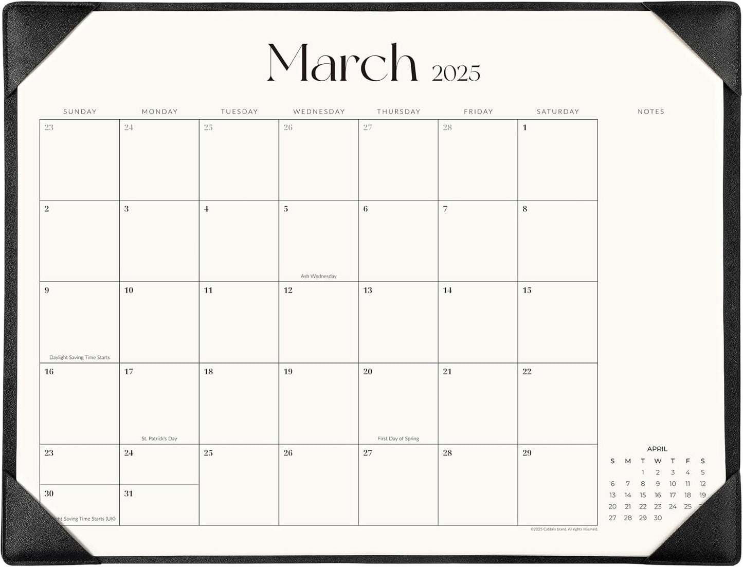 Cabbrix Large Desk Calendar 2025-2026 - Organize with Ease!