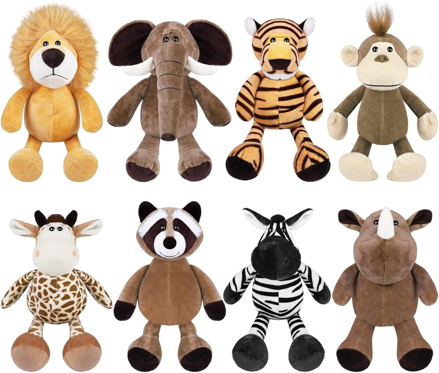 Safari Stuffed Animals Plush Jungle Animal Toys Set for Fun