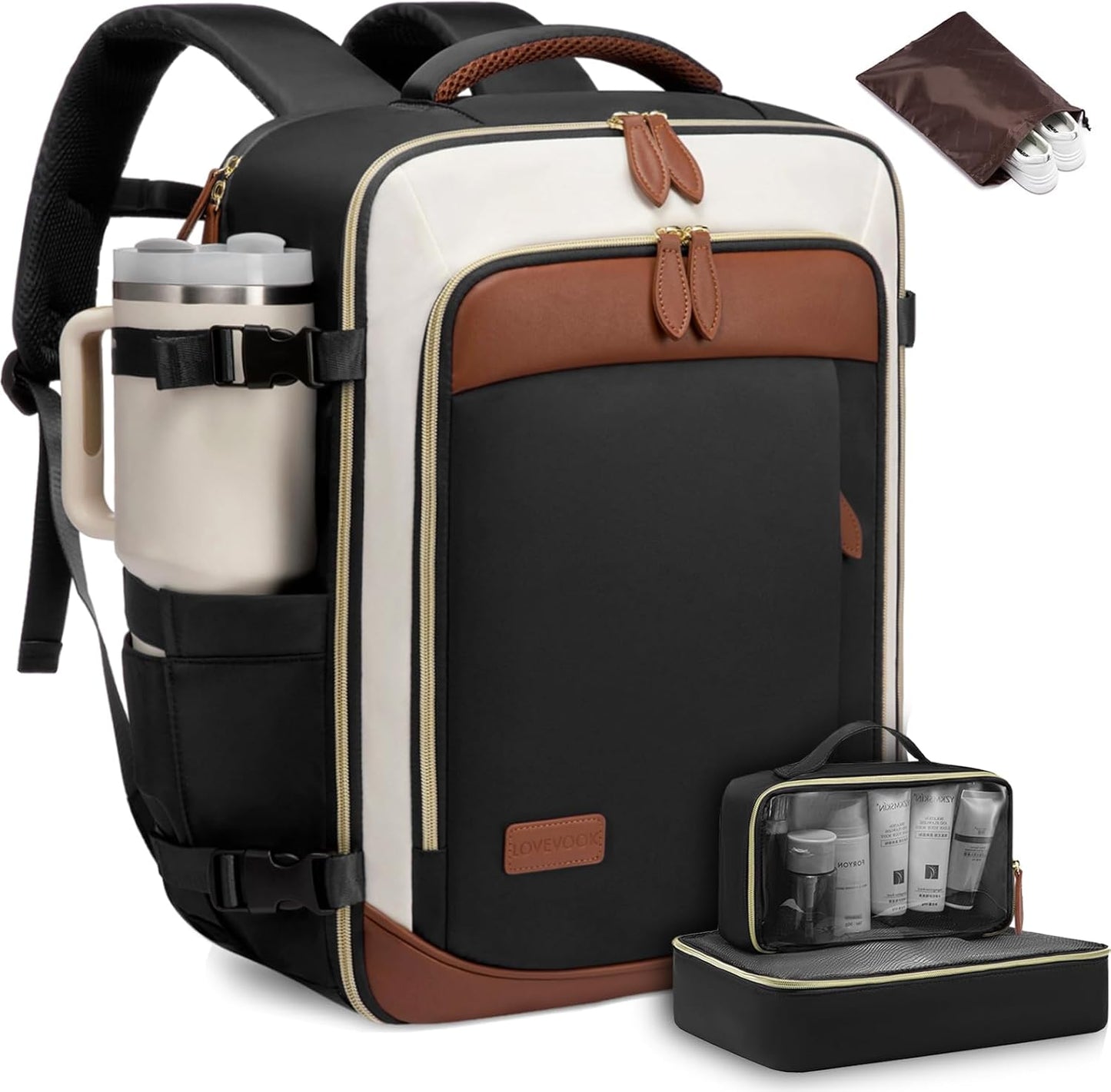 LOVEVOOK 50L Travel Backpack with Packing Cubes for Easy Travel