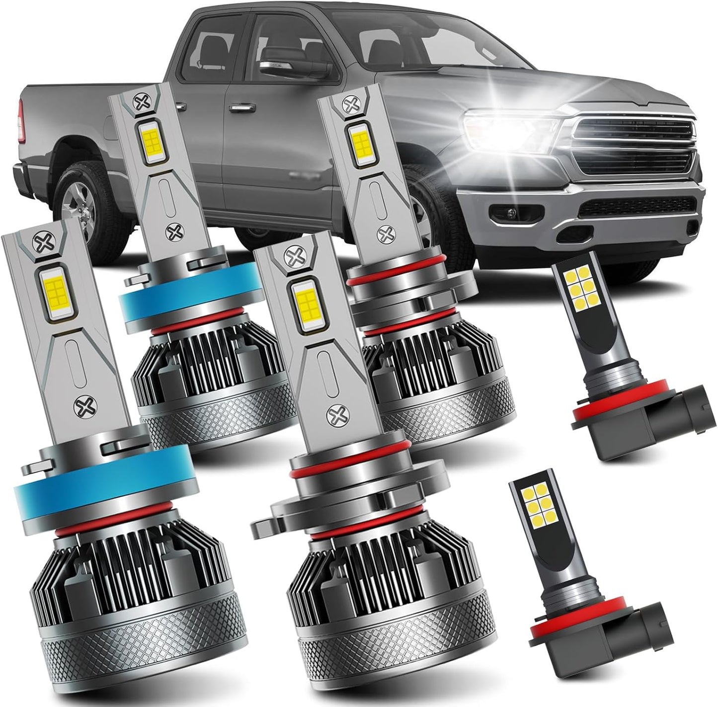 AWALITED High Low Beam Fog Lights Bulbs Combo for Dodge Ram