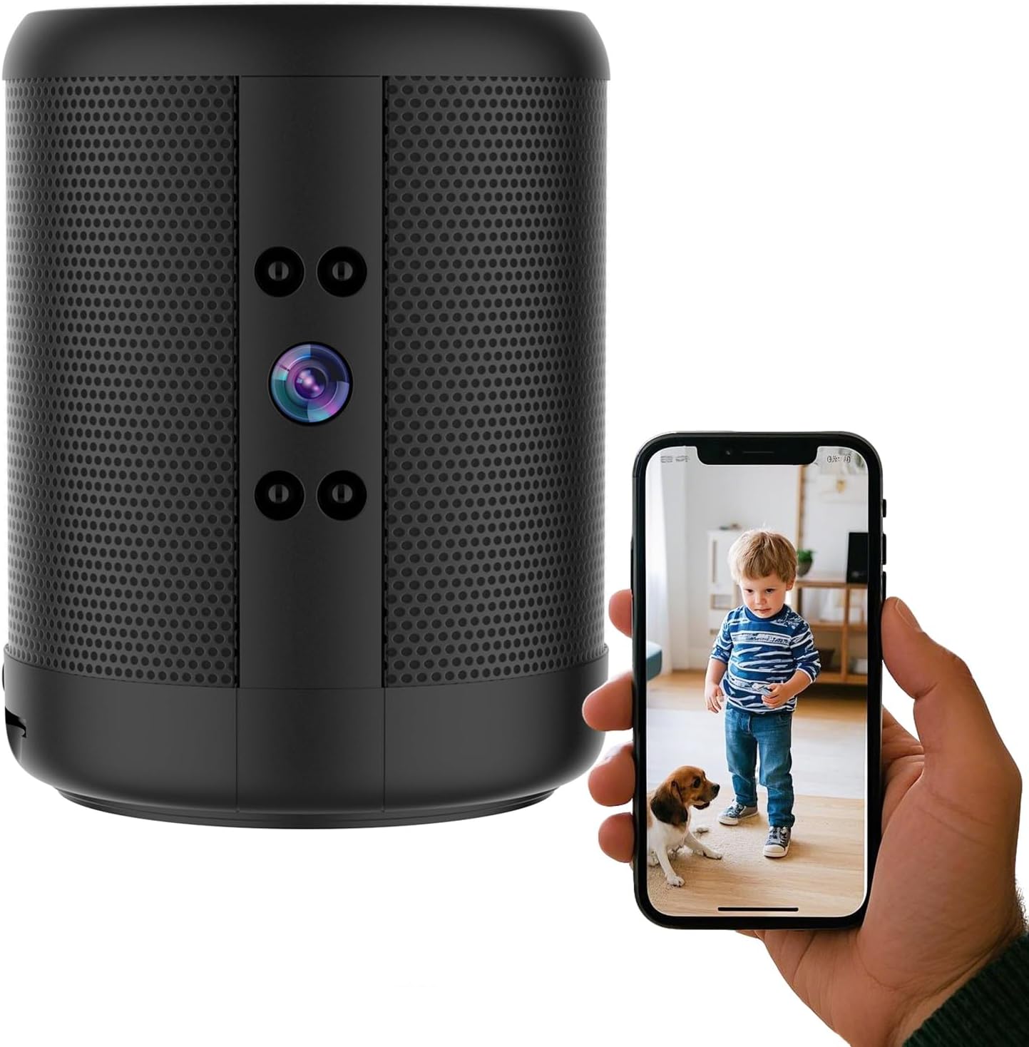 TnoxHD Indoor Camera Bluetooth Speaker for Home Security