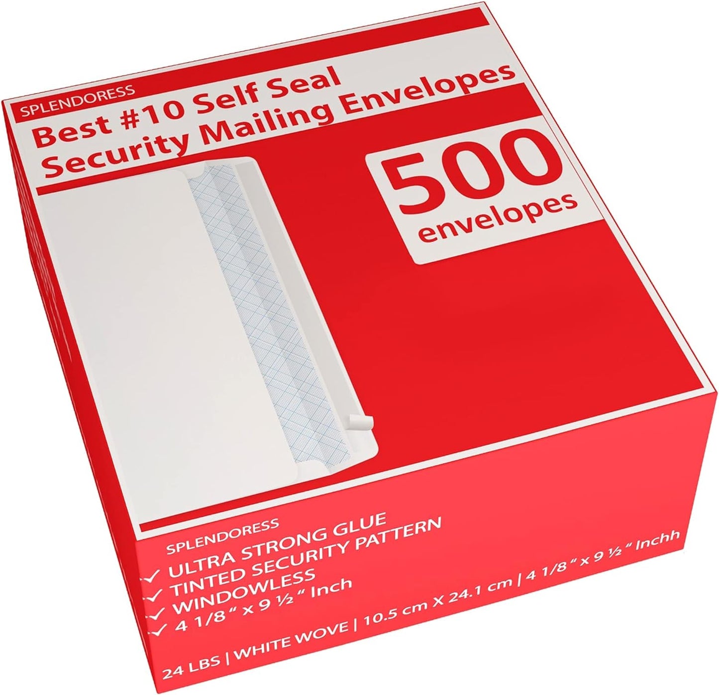500 Self Seal Security Envelopes | Tinted | Splendoress