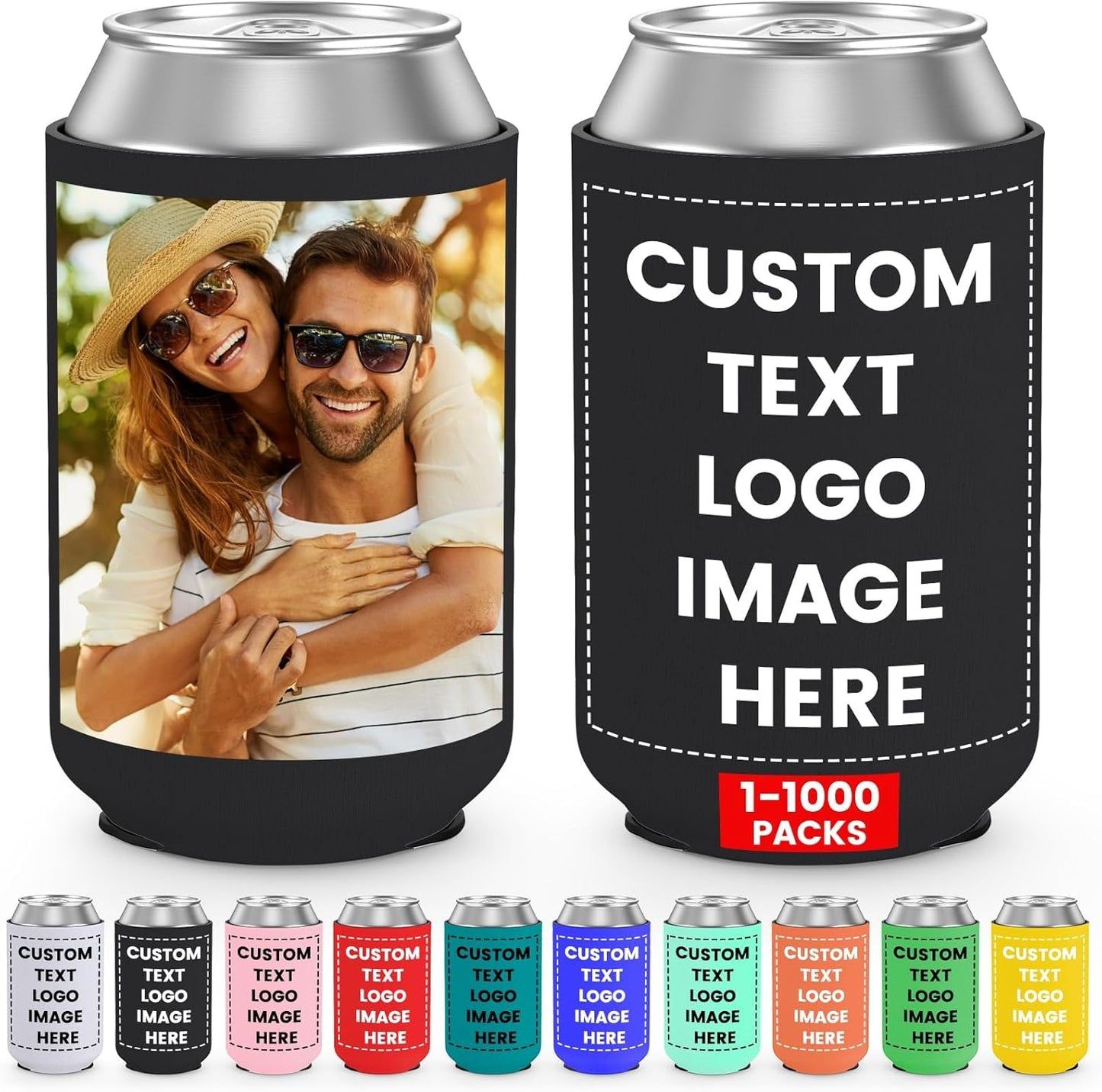 Custom Can Cooler Sleeves for Parties and Events - 70 Pack