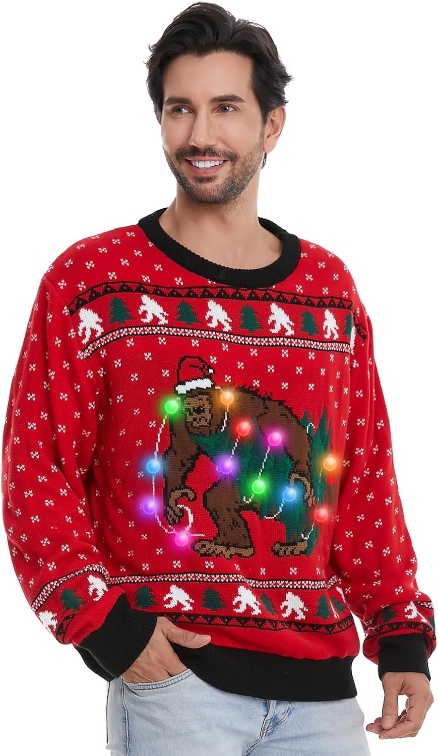 Light Up Men Christmas Sweater for Festive Fun and Comfort