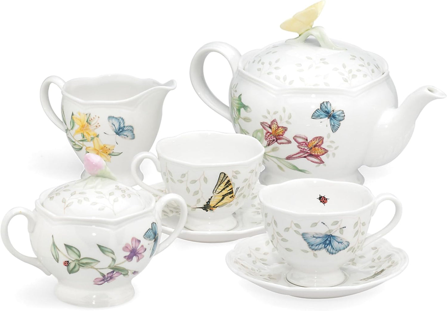 Lenox Butterfly Meadow 8-Piece Tea Set for Elegant Tea Time