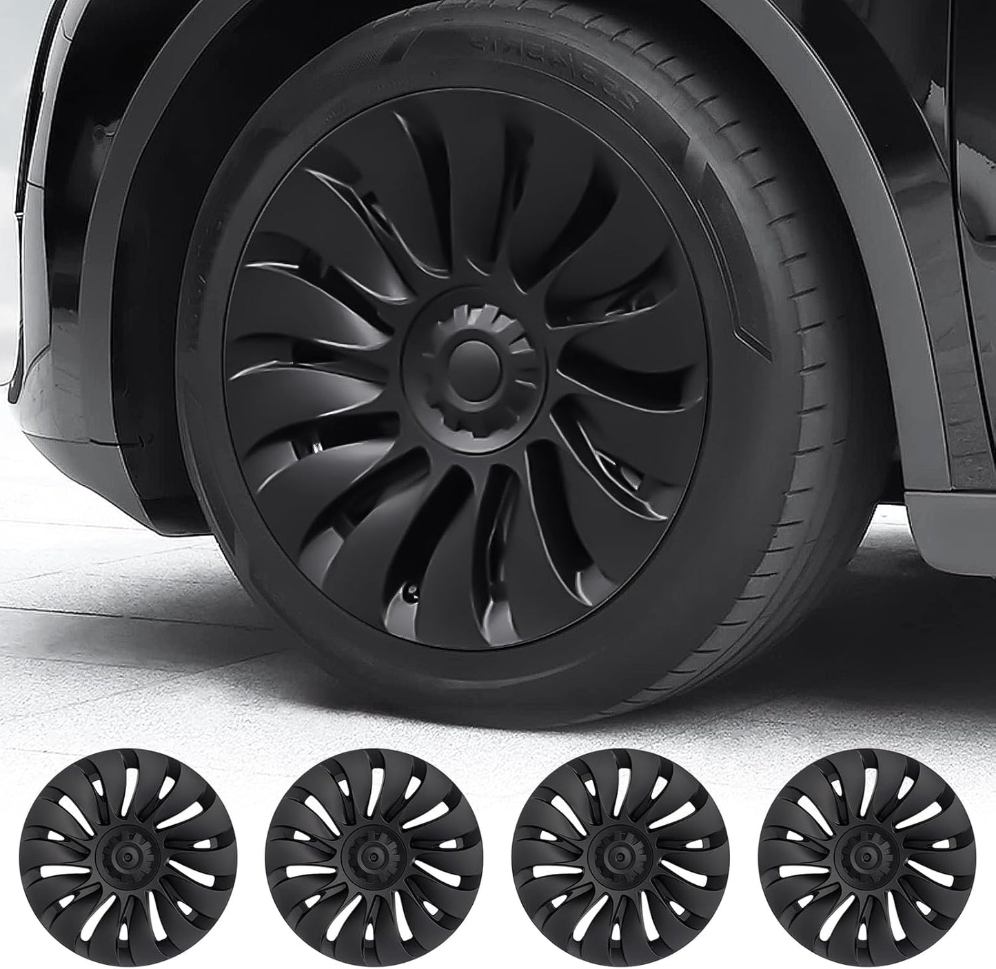 Model Y Hubcaps - 19 Inch Gemini Wheel Covers for Tesla