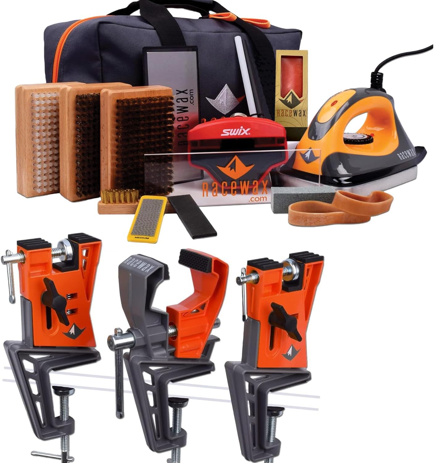 RaceWax Elite Ski Tuning Kit with World Cup Vise