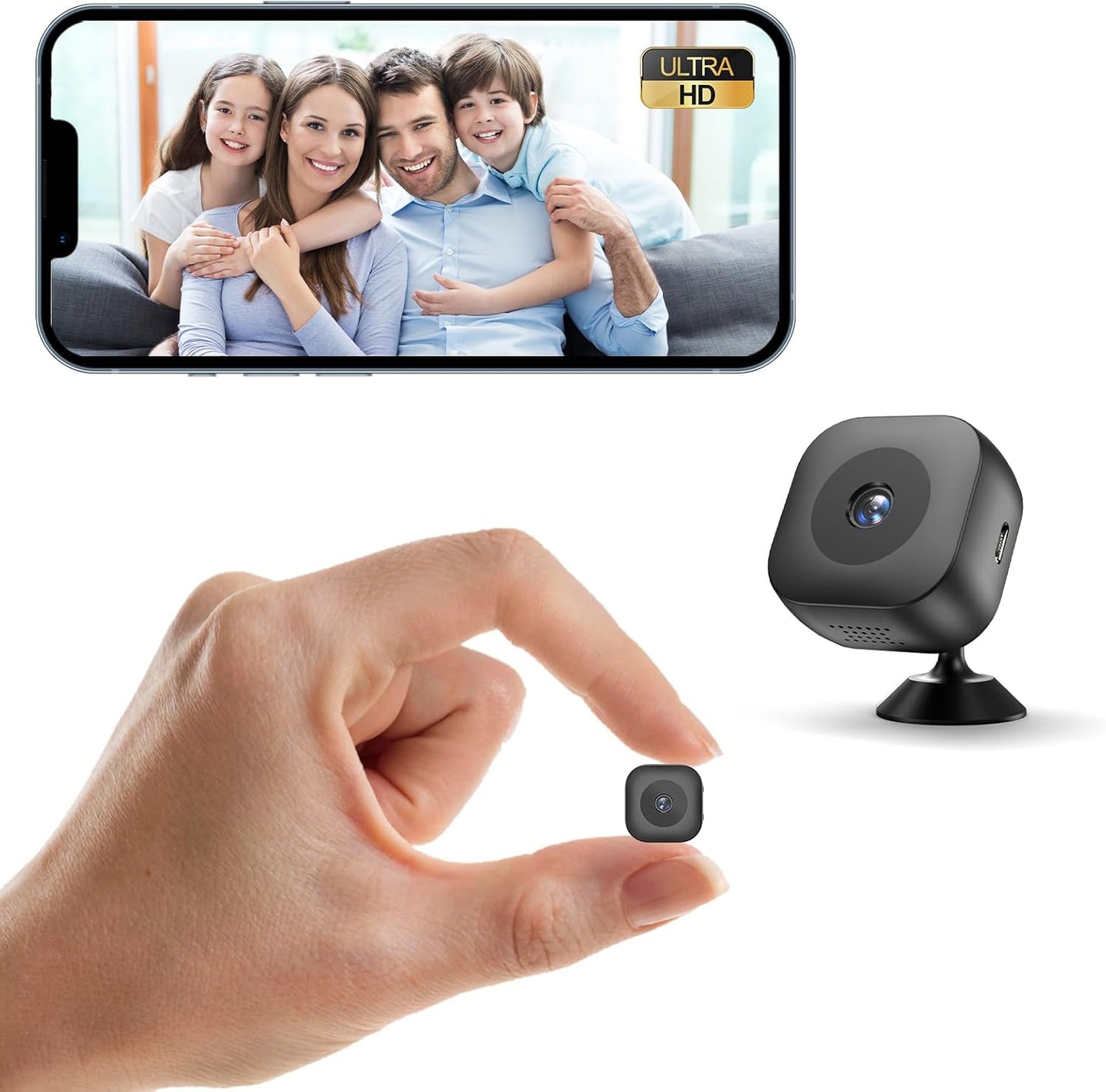 Zongbi 4K WiFi Mini Security Cam - Real-Time Monitoring, Clear Night Vision