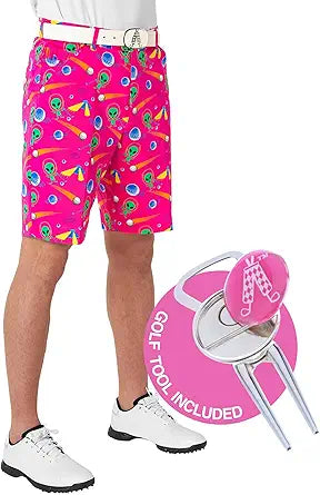 Royal & Awesome Mens Golf Shorts - Crazy Plaid Design for Style