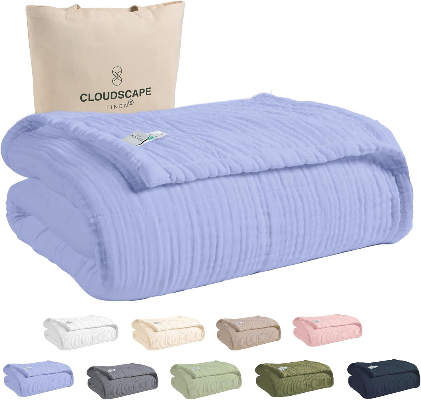 Extra Large 8-Layer Muslin Throw Blanket for All Seasons