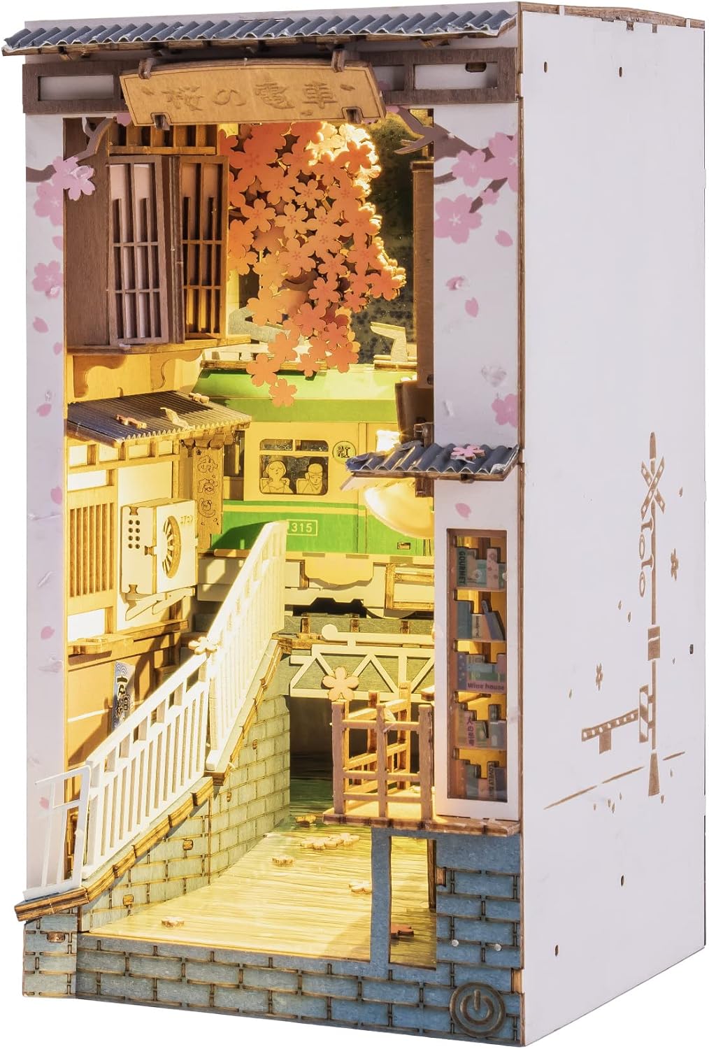 Sakura Tram Book Nook Kit - 3D Wooden Puzzle for Adults