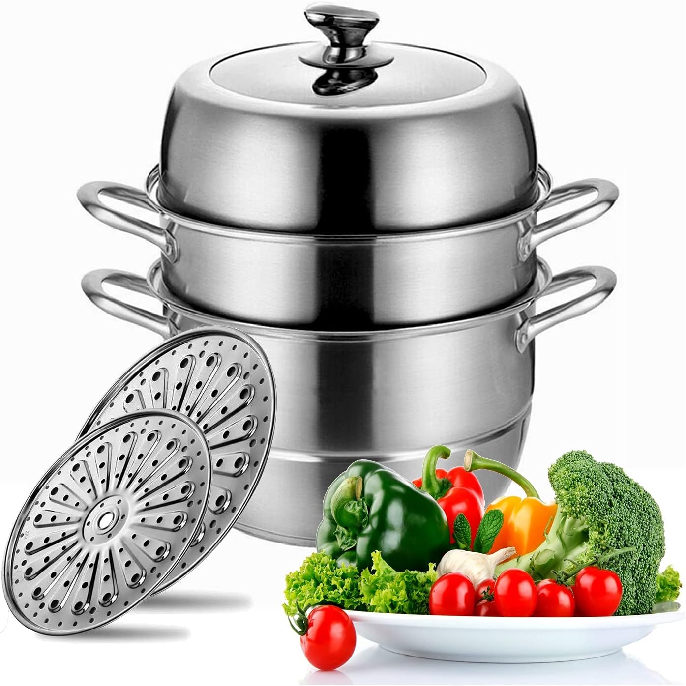 Stainless Steel Steamer Pot for Healthy Cooking and Versatility