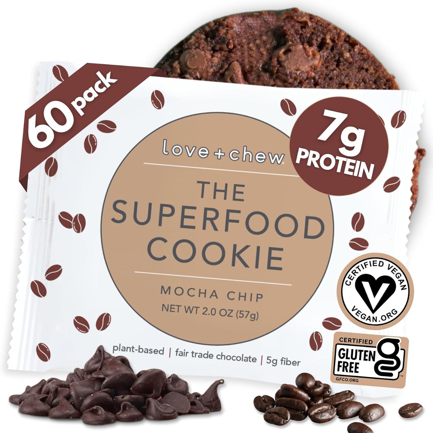 Love + Chew Gluten Free Mocha Chip Cookies - Healthy Vegan Snack