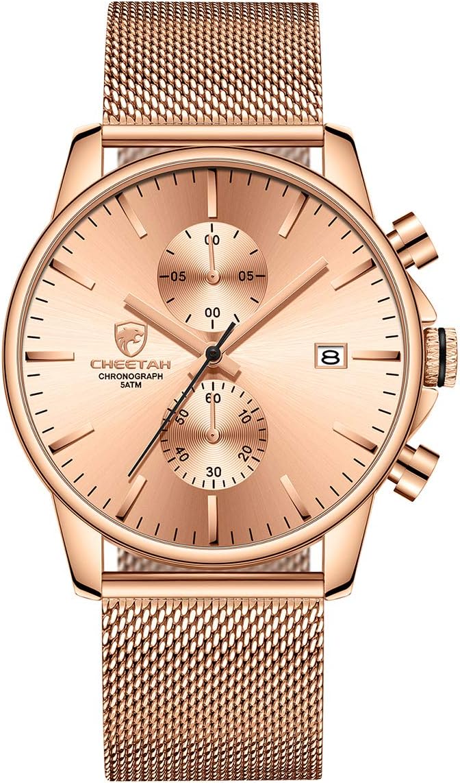 GOLDEN HOUR Mens Watch Sleek Minimalist Quartz Analog Design