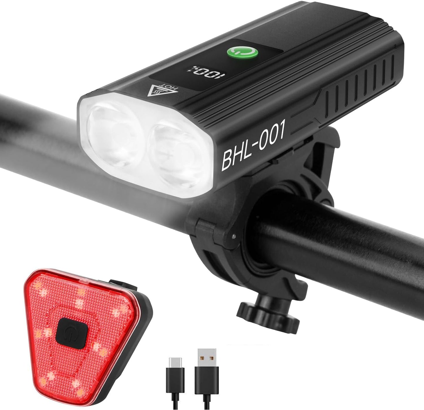 Super Bright Bike Lights Set for Night Riding with 2000 Lumens