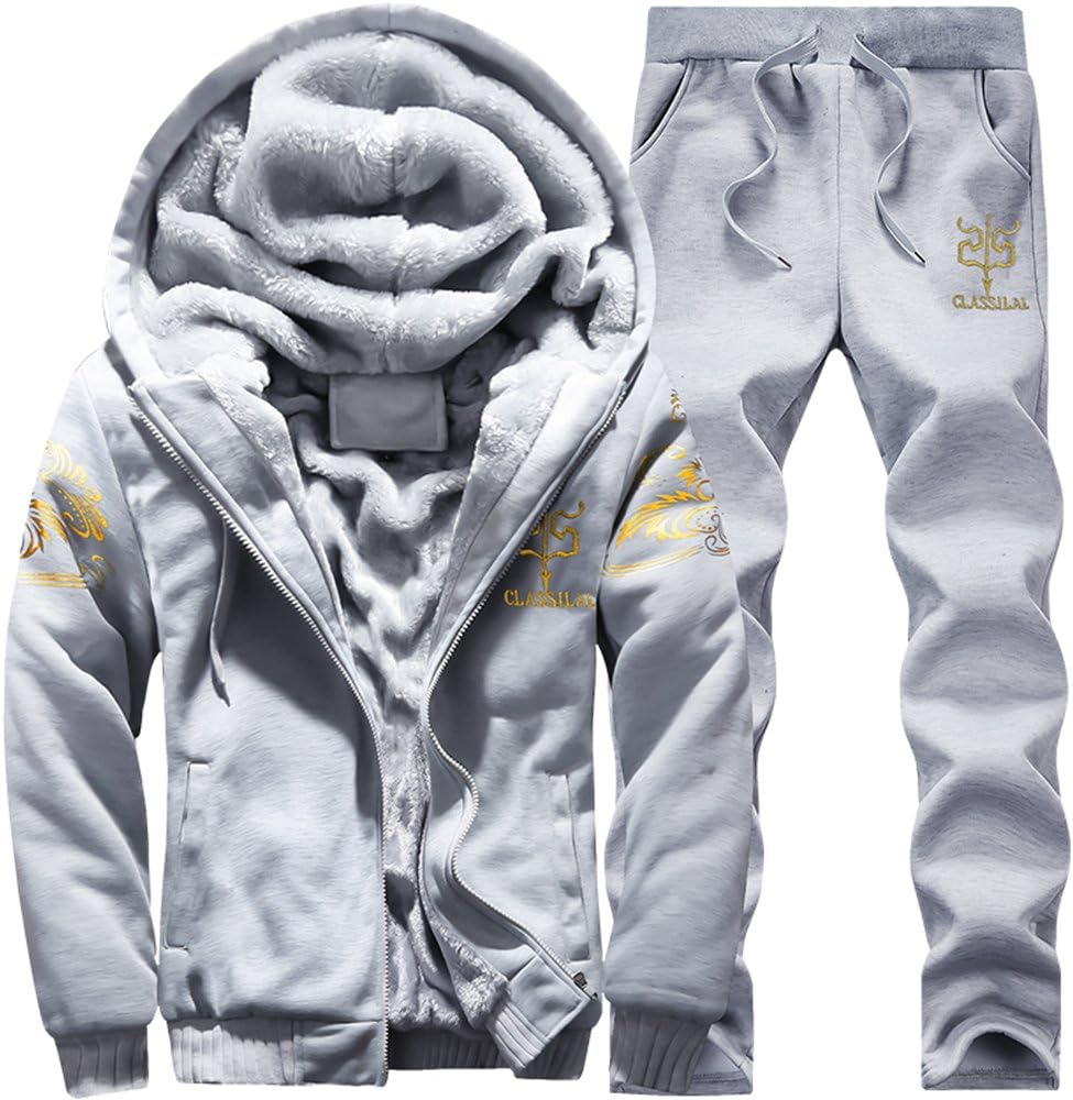 MANTORS Men's Winter Tracksuit: Warm Fleece Pullover Set