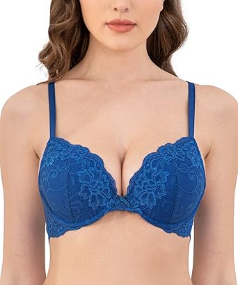 Deyllo Womens Push Up Lace Bra for Comfort and Style