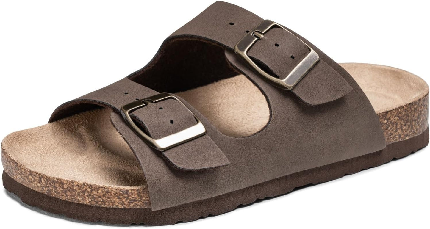 Glitter Slide Sandals for Kids - Adjustable Cork Slippers