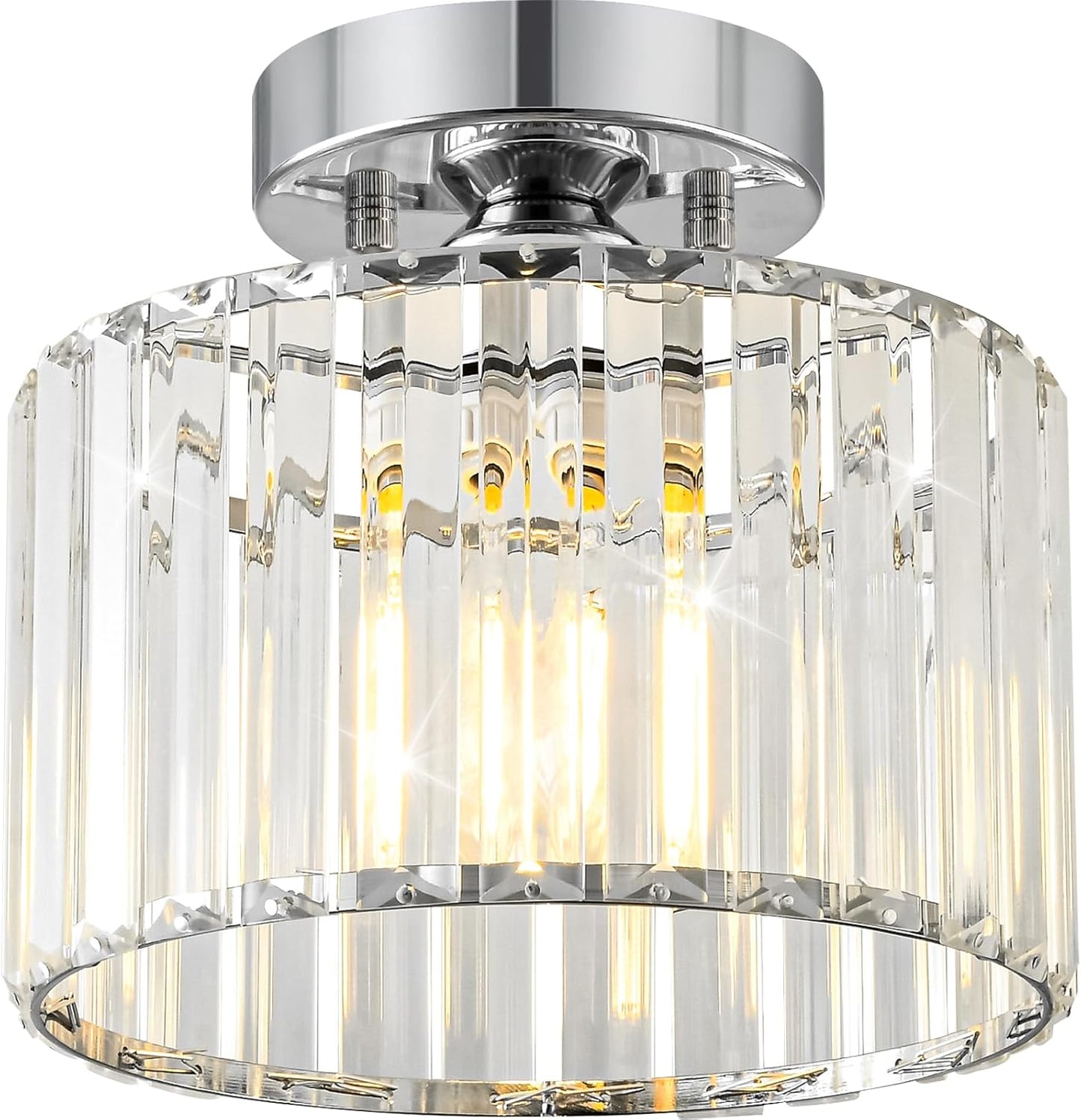 Crystal Chrome Semi Flush Mount Ceiling Light for Modern Spaces