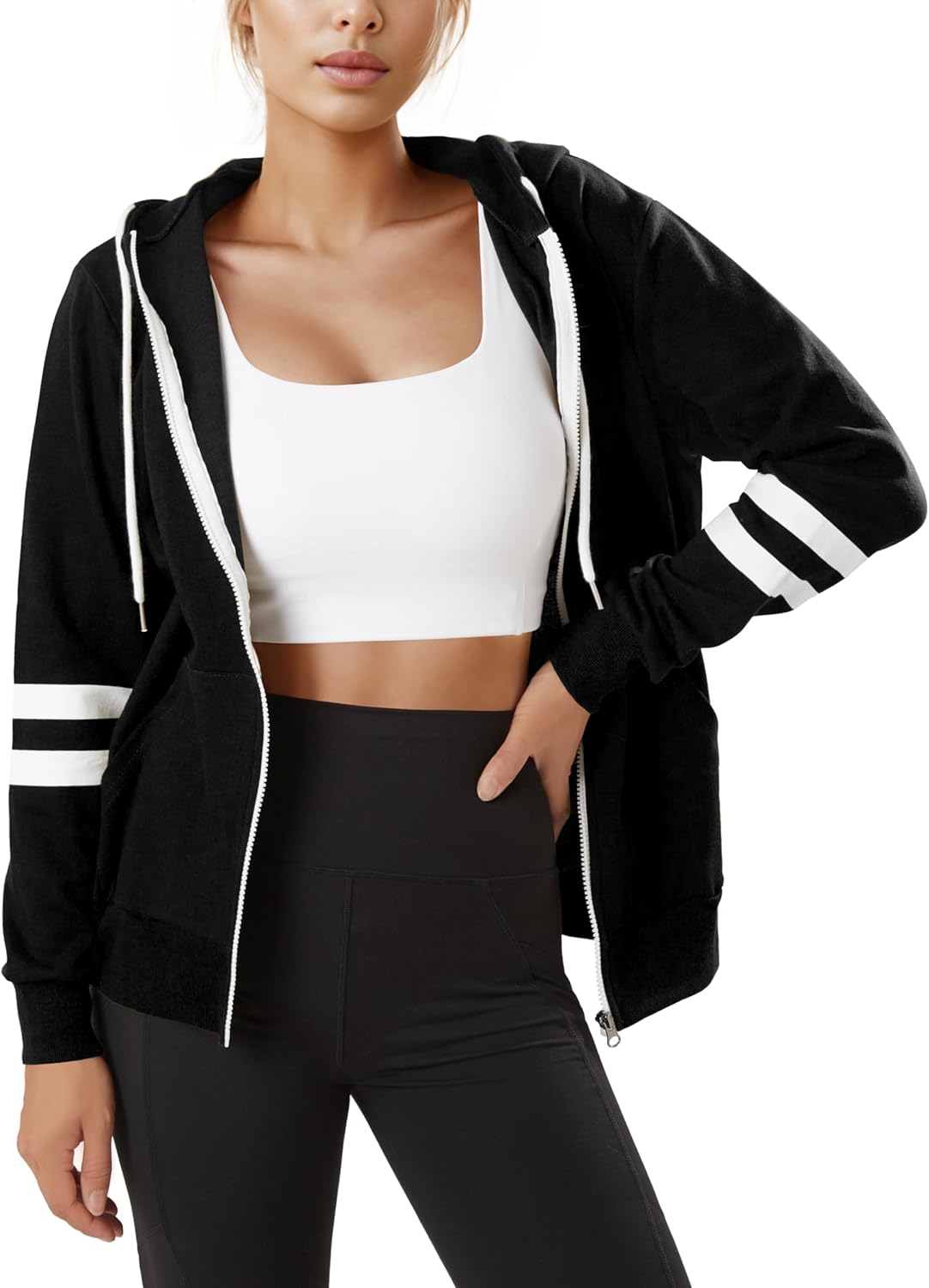 GIVON Lightweight Striped Hoodie - Cozy Kanga Pocket