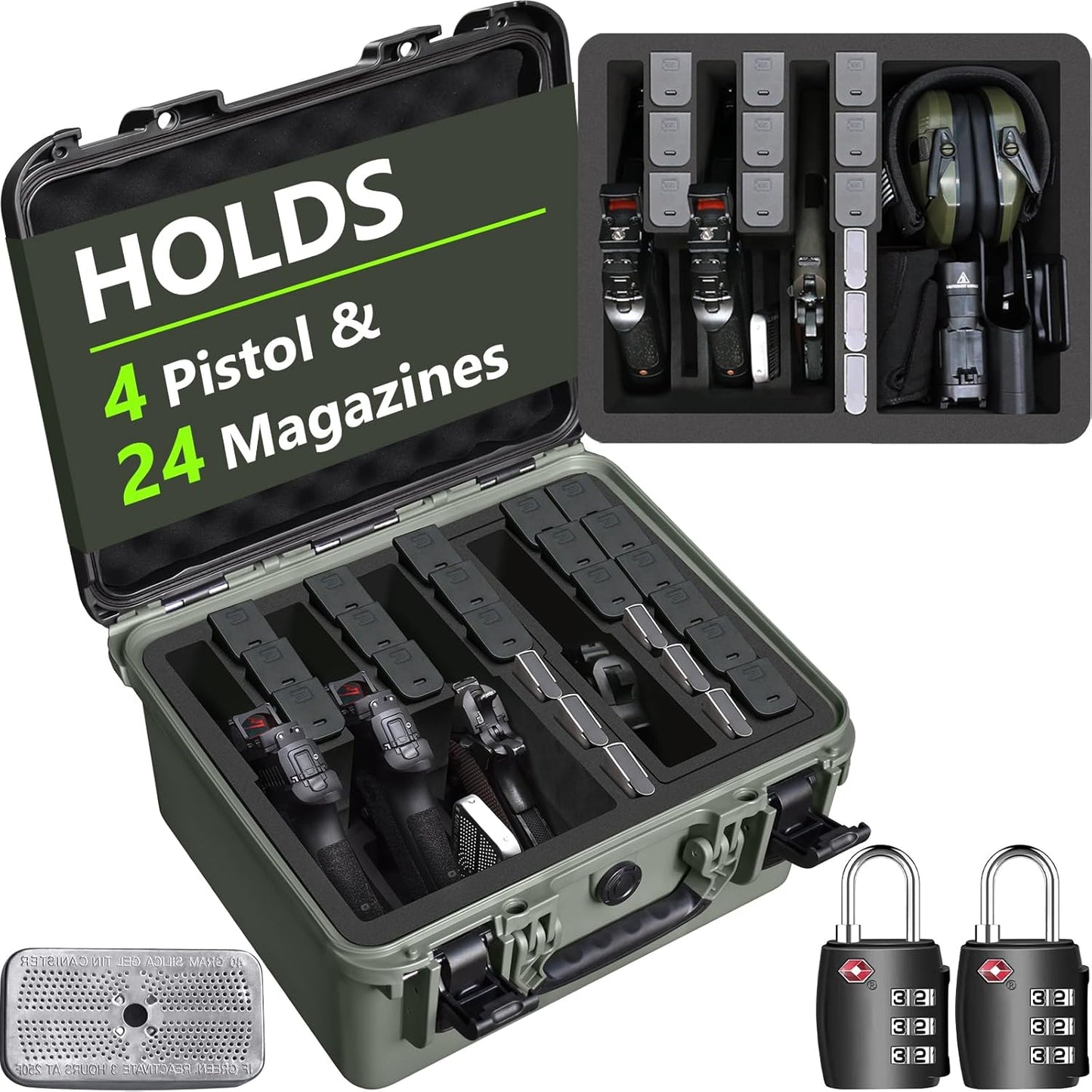TSA Approved Pistol Gun Case for Multiple Handguns Travel