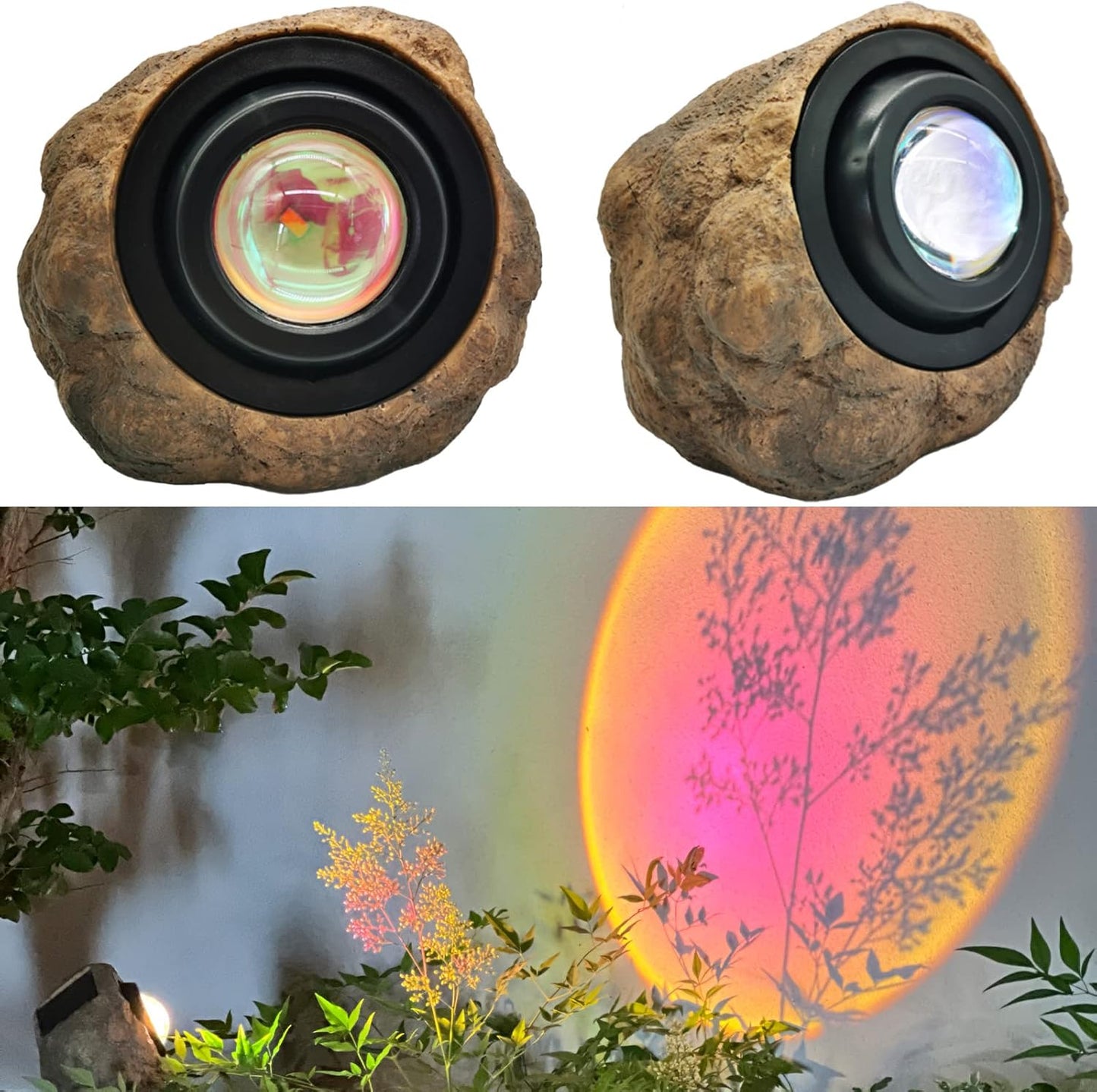 GOODFOEVER Solar Rock Lights for Outdoor Garden Pathway Decor