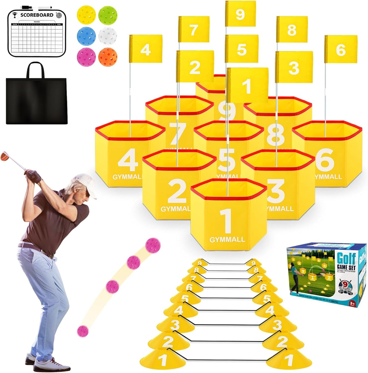 Ultimate Portable Golf Set for Family Fun - Yellow