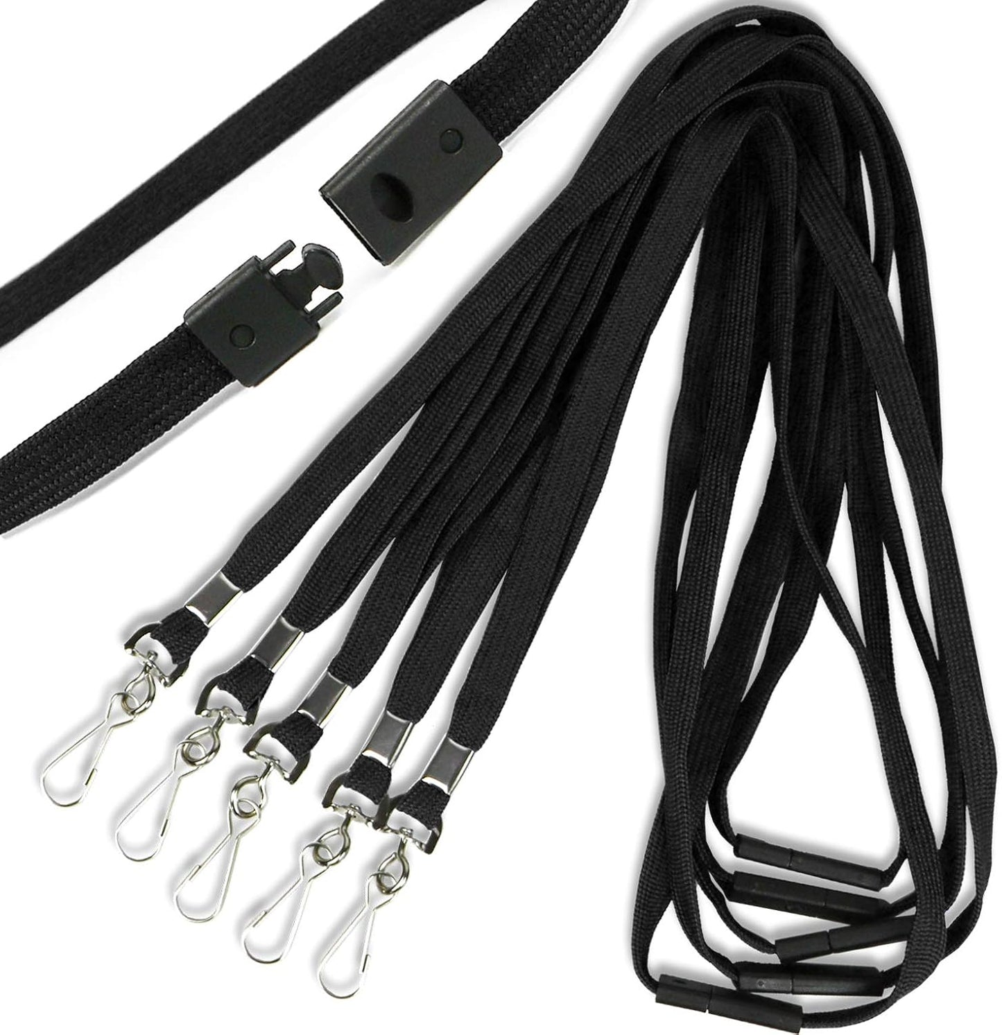 Safety Breakaway Lanyard with J-Hook for ID Badges 50 Pack