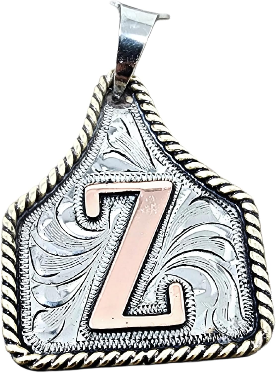 Handmade Cow Tag Copper Initial Necklace - Unique Personalized Gift