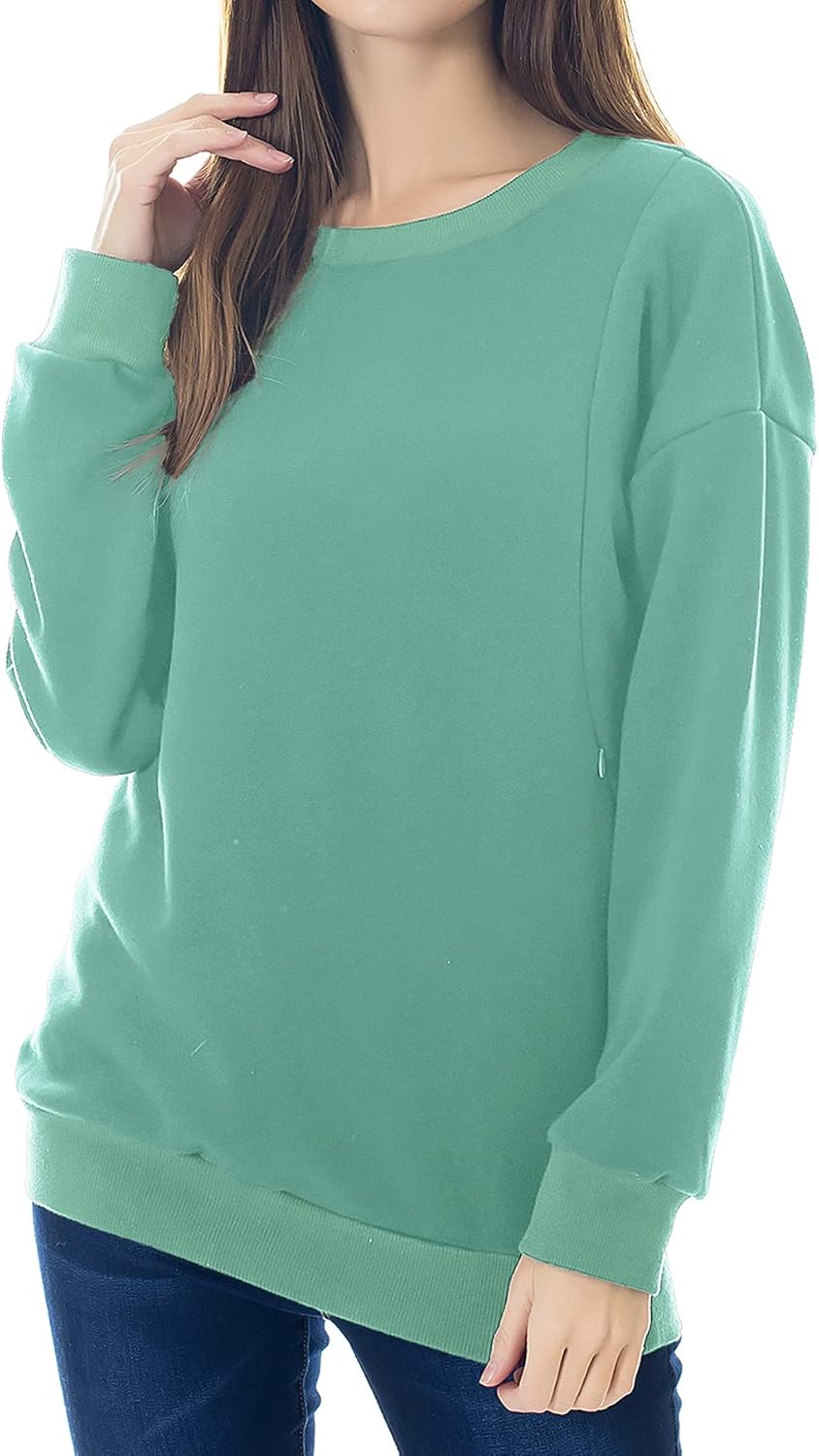Smallshow Fleece Maternity Nursing Sweatshirt for Stylish Moms