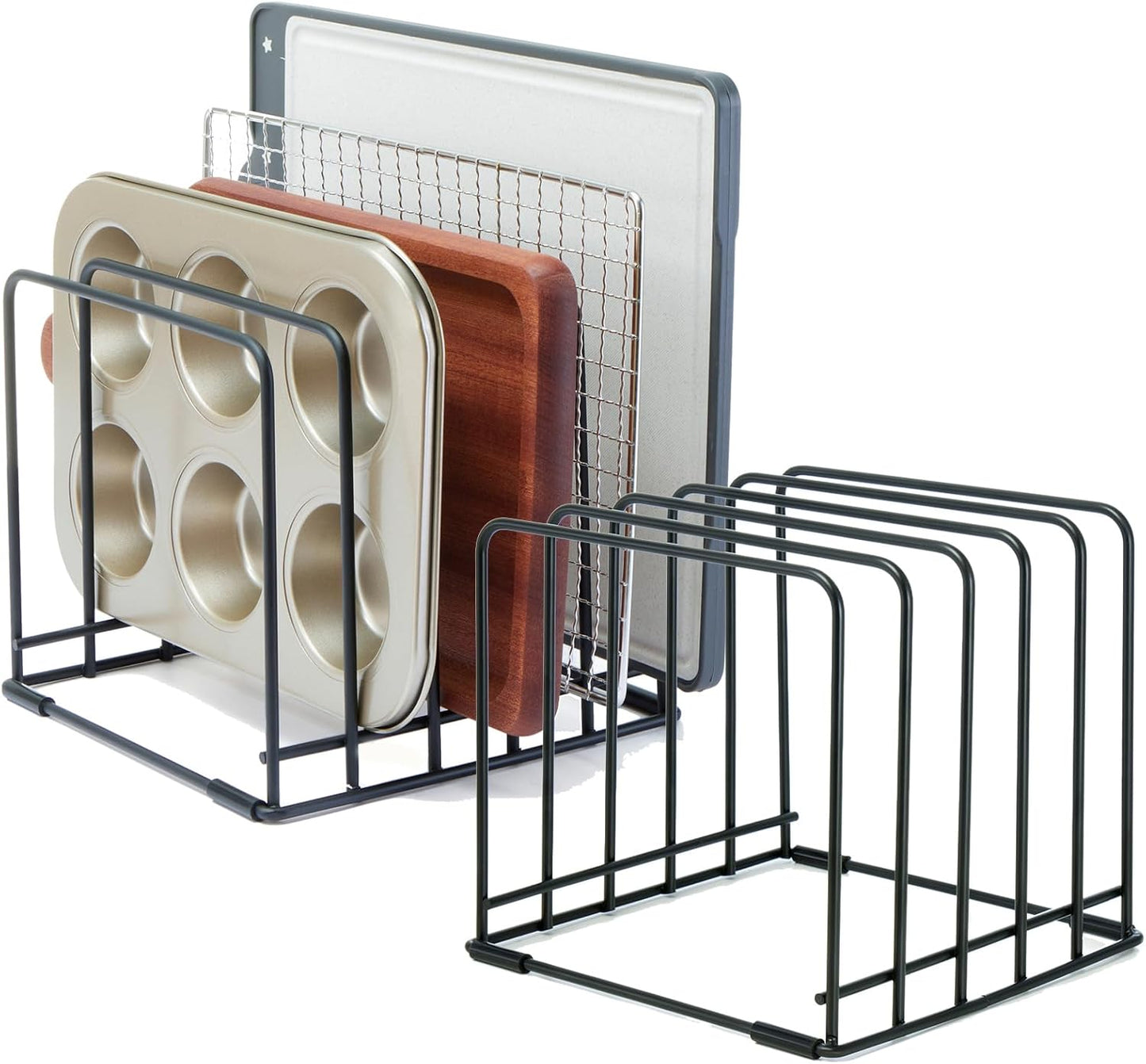2-Pack 5-Tier Cutting Board Holder for Kitchen Organization