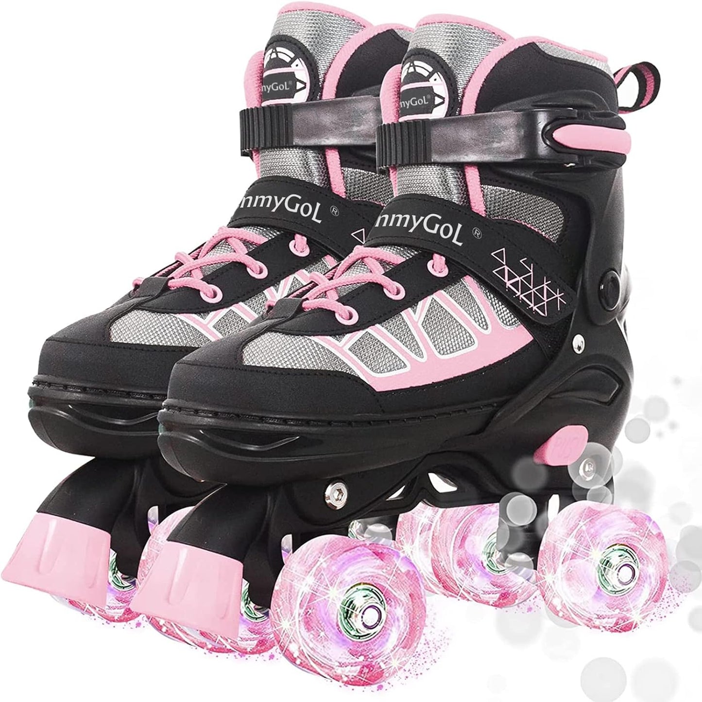 MammyGol Adjustable Roller Skates for Kids with Light Up Wheels