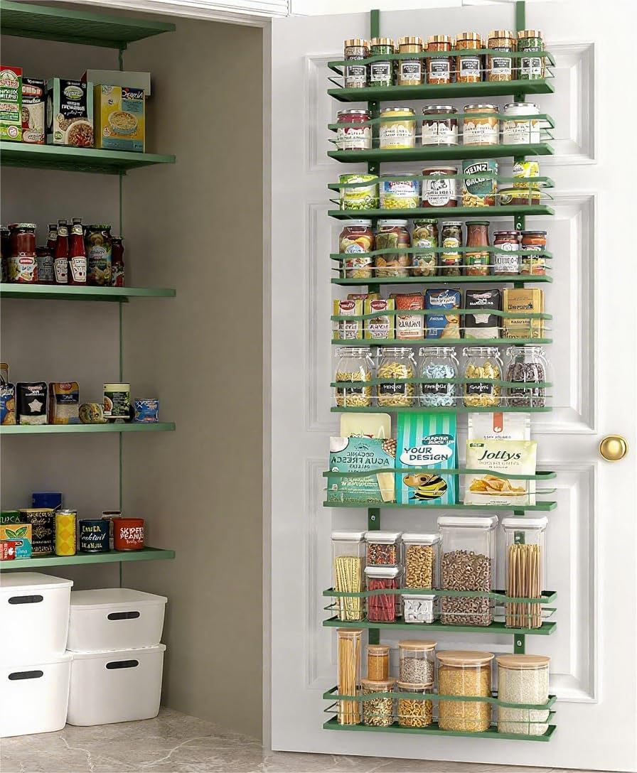 Moforoco Sage Green 9-Tier Over The Door Pantry Organizer