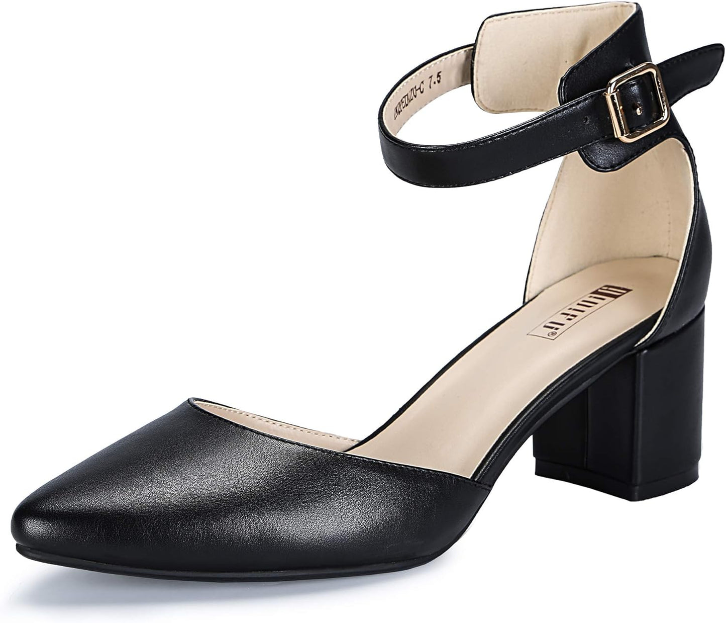 IDIFU Women's Pedazo Dress Shoes with Comfortable Low Block Heels