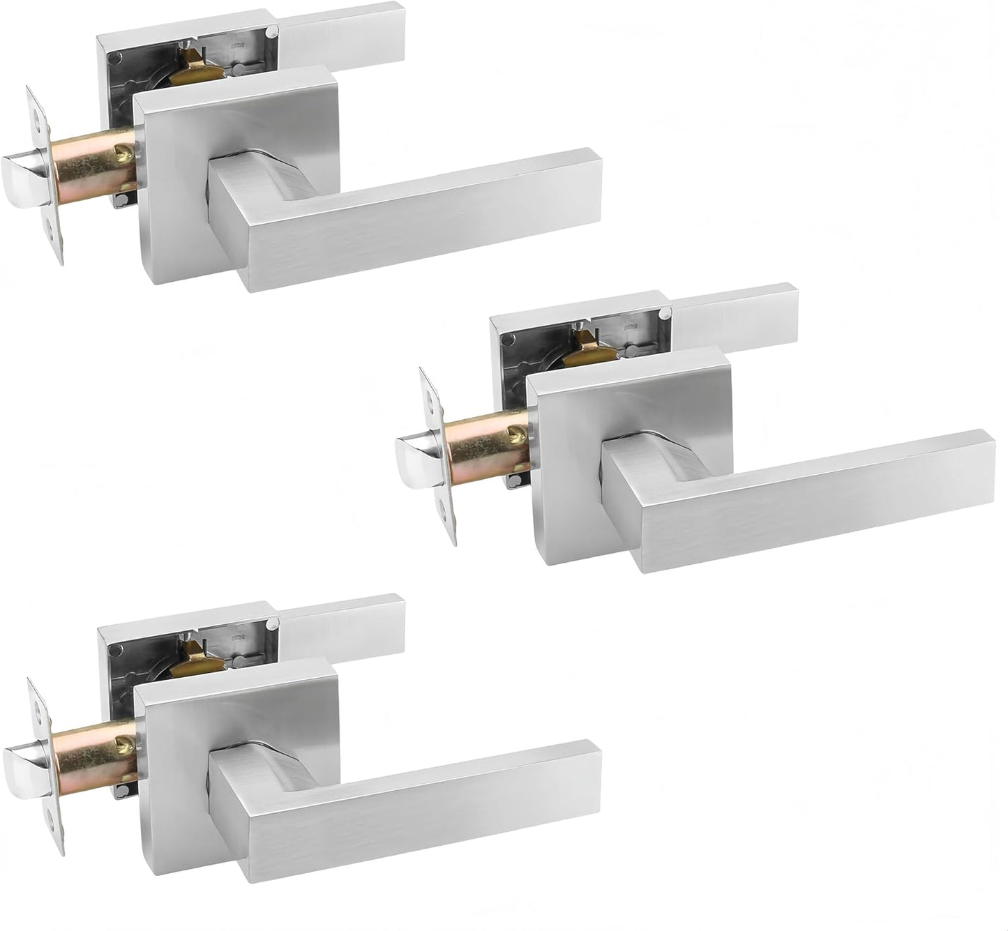 Keyless Passage Door Handle Set for Hallway and Closet Use