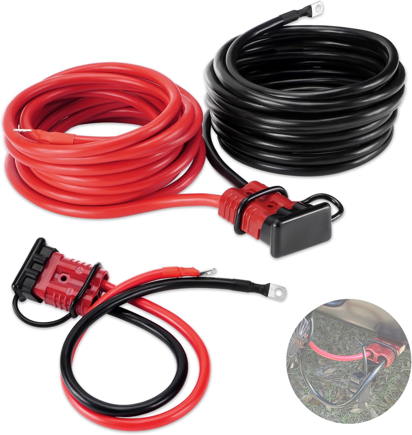 24 FT Quick Disconnect Winch Power Cable for Heavy Duty Use